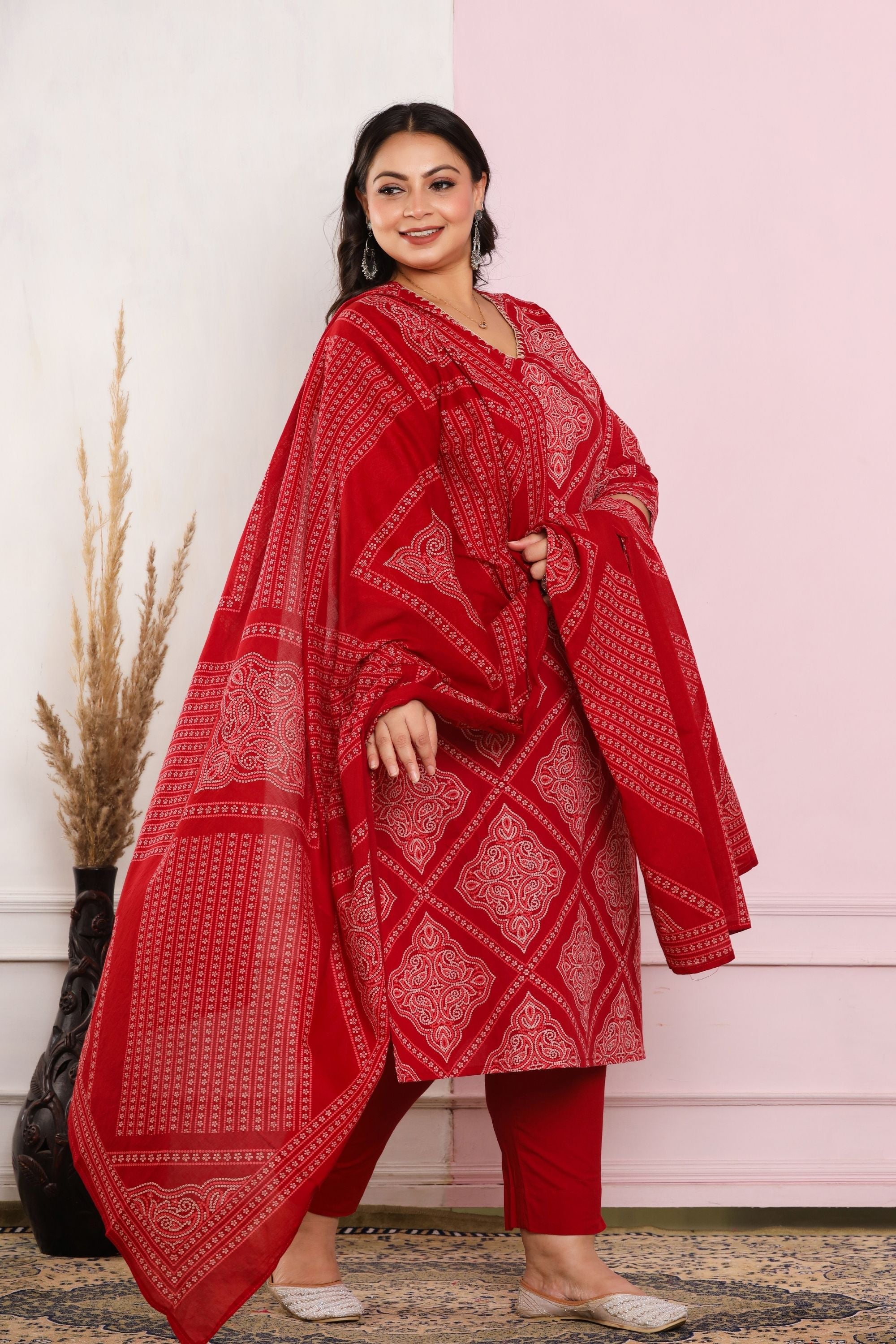 Bandhej Dupatta Pant Set