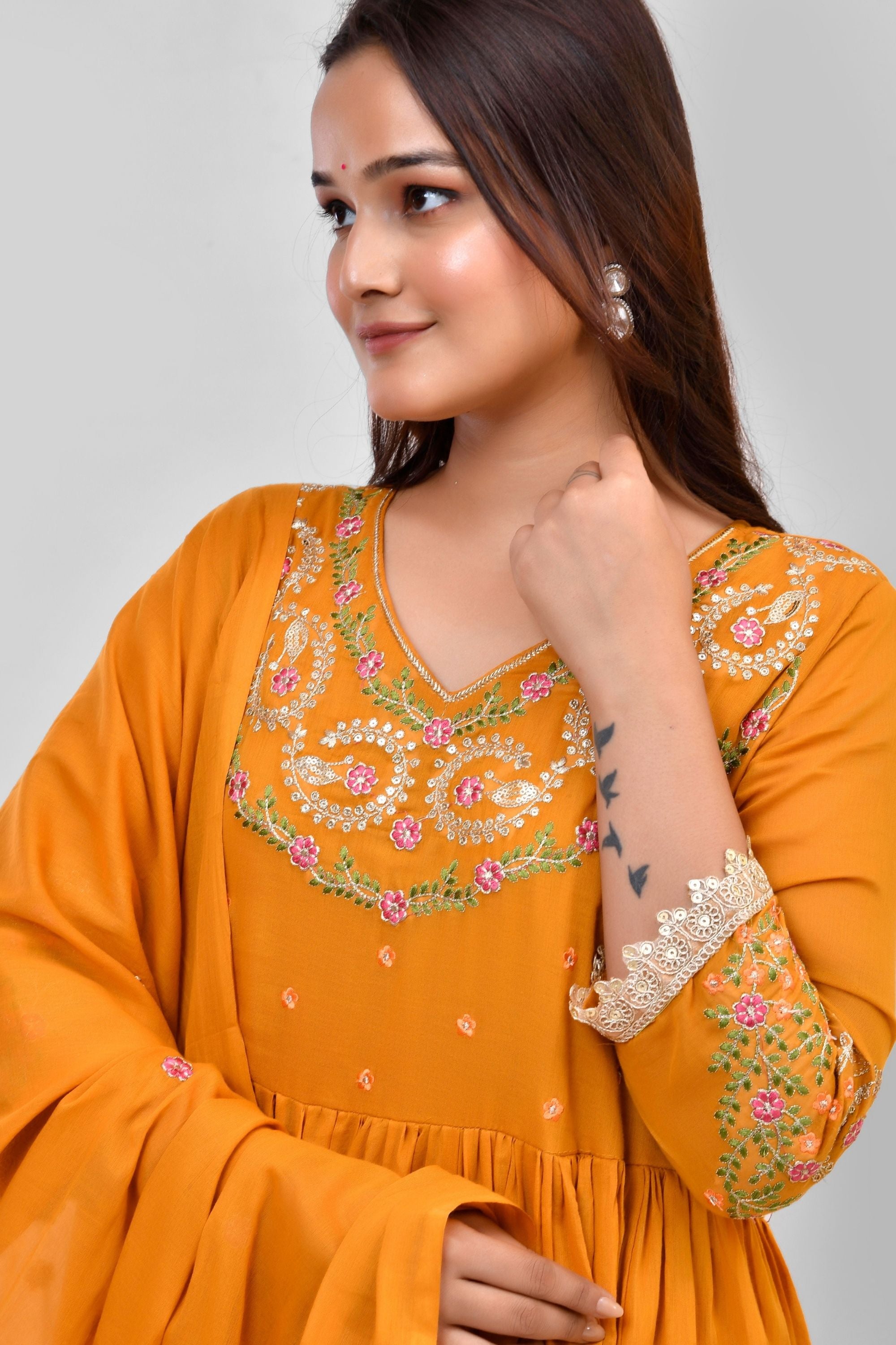 Anarkali with Pant & Dupatta Set