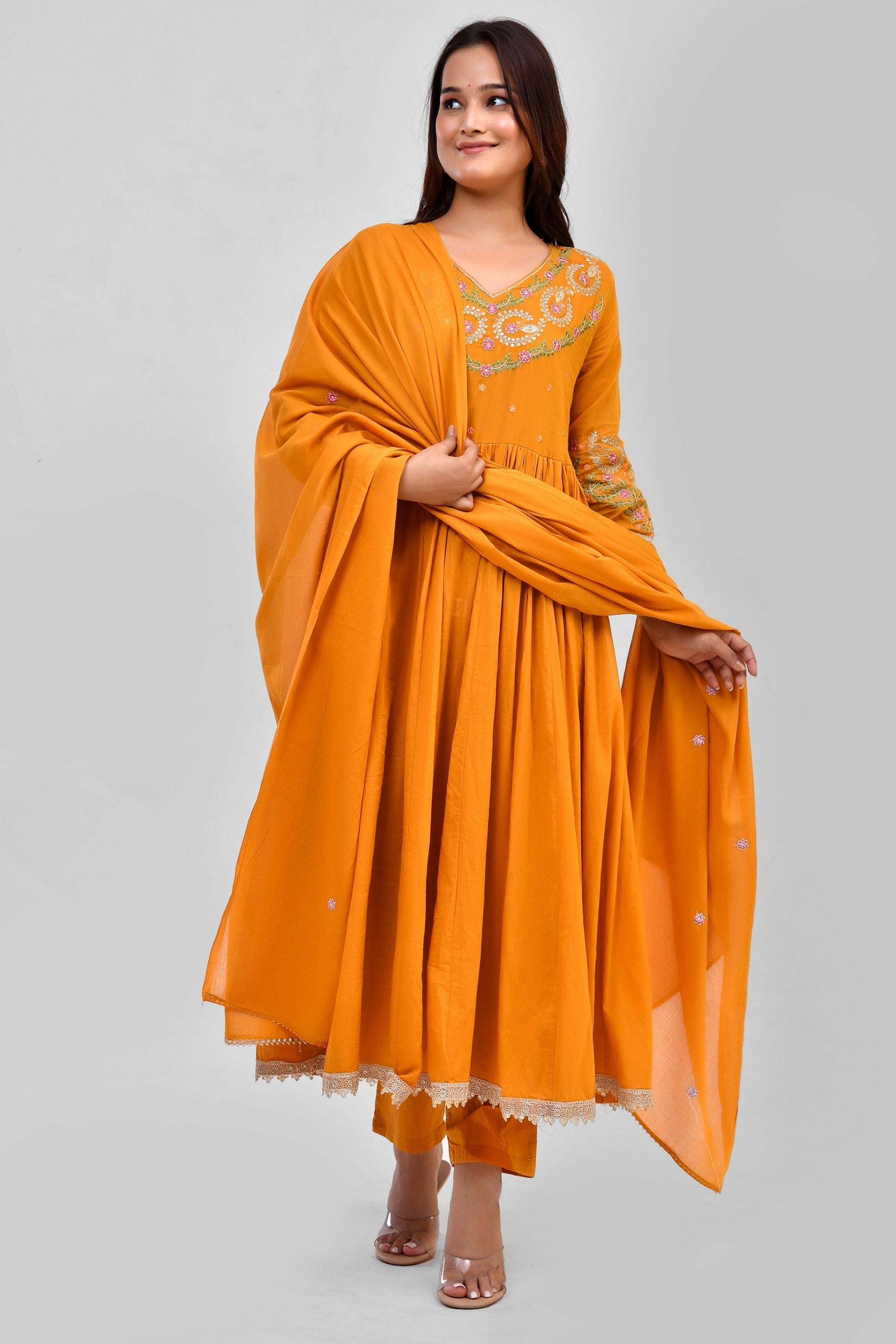 Anarkali with Pant & Dupatta Set