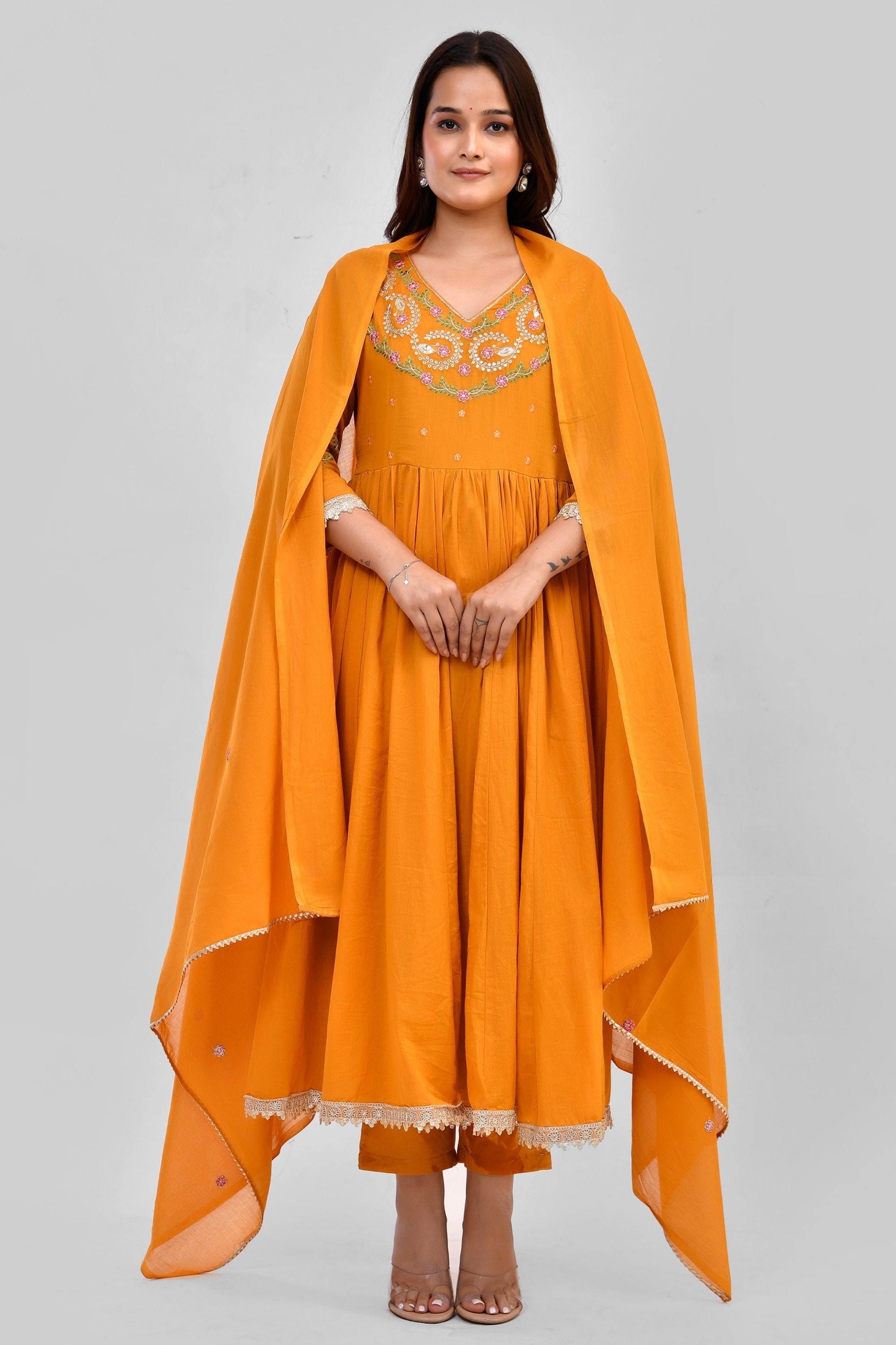 Anarkali with Pant & Dupatta Set