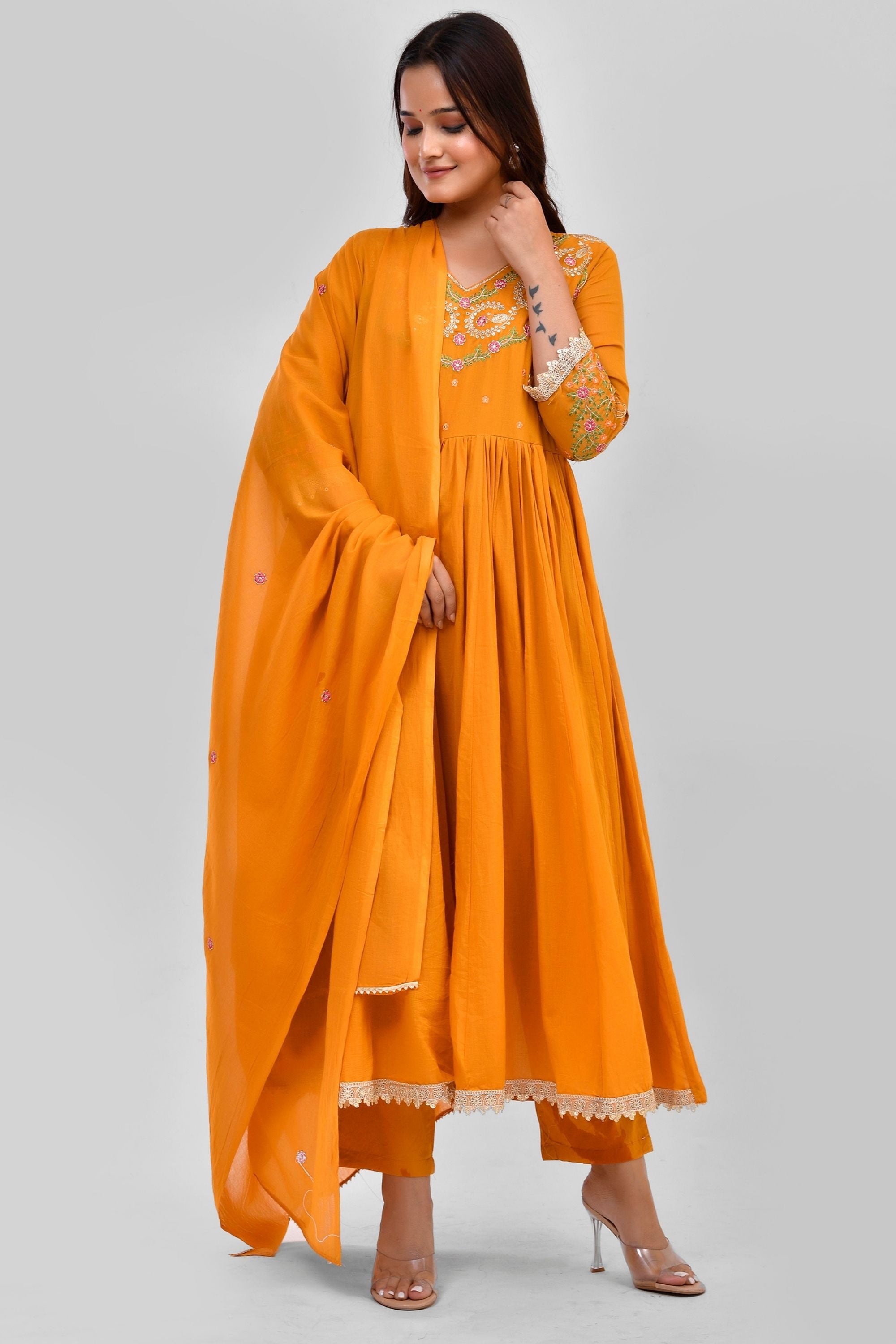 Anarkali with Pant & Dupatta Set