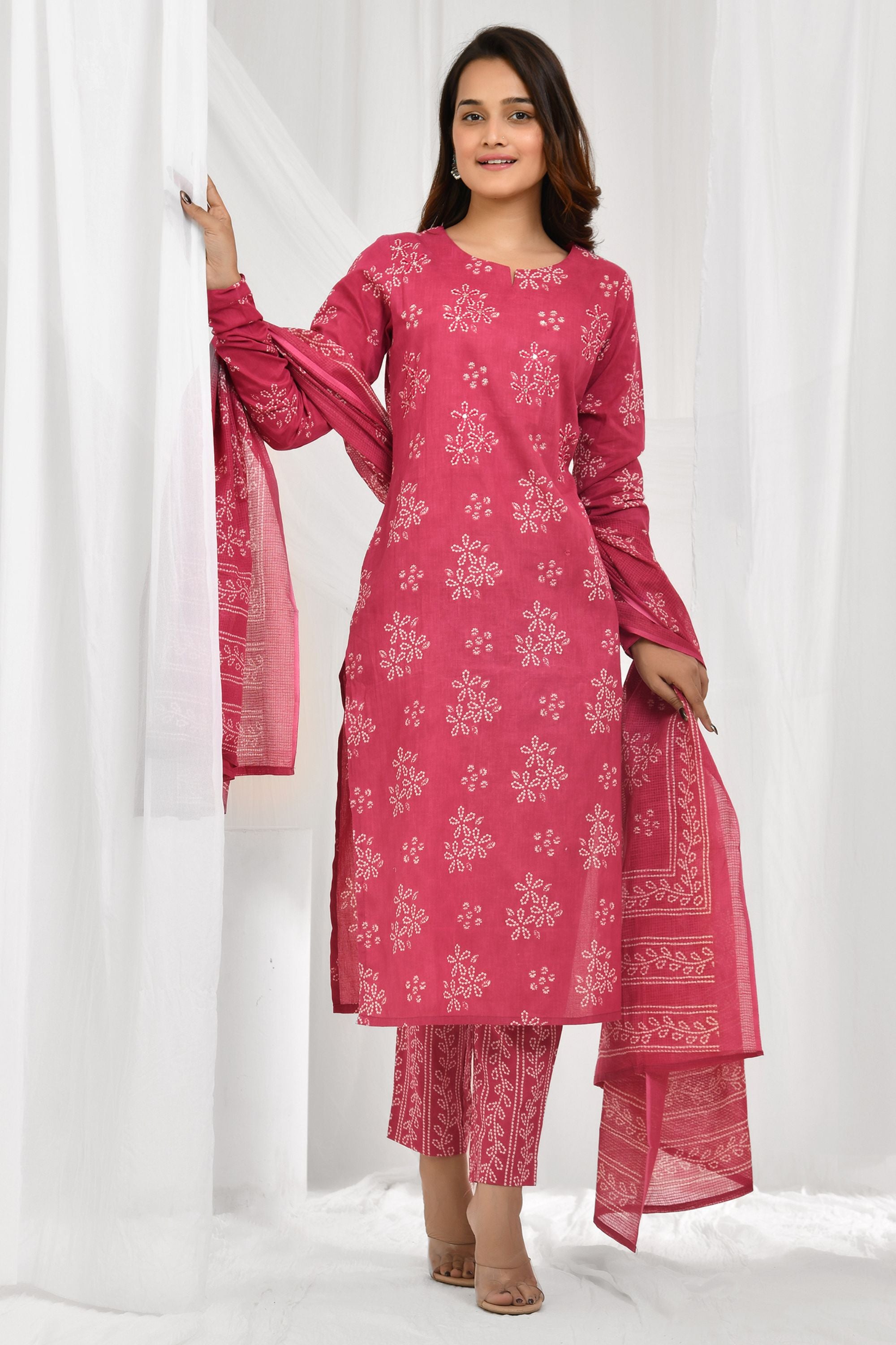 Churidar Sleeve Dupatta Pant Set