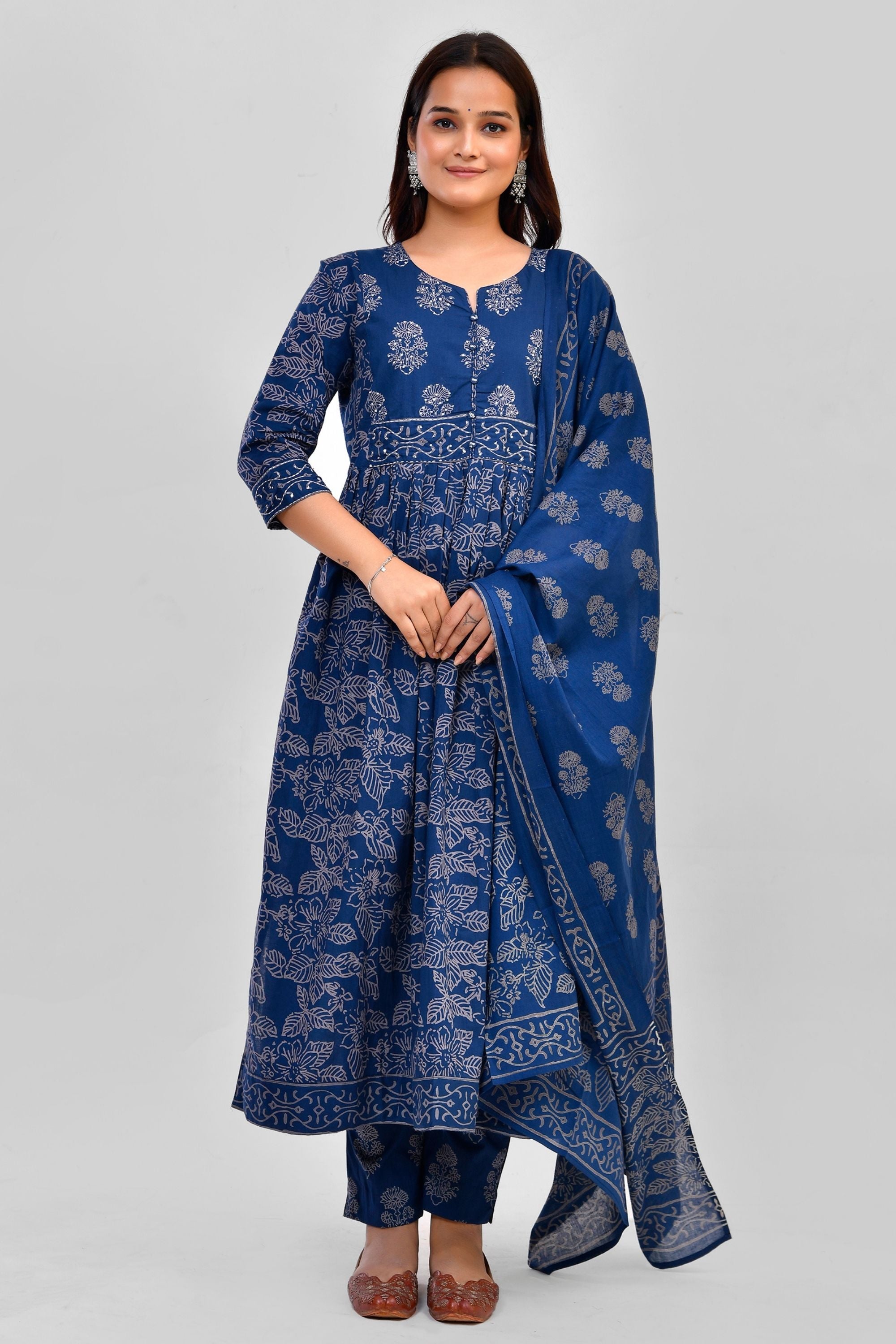 Block Print Dupatta Pant Set
