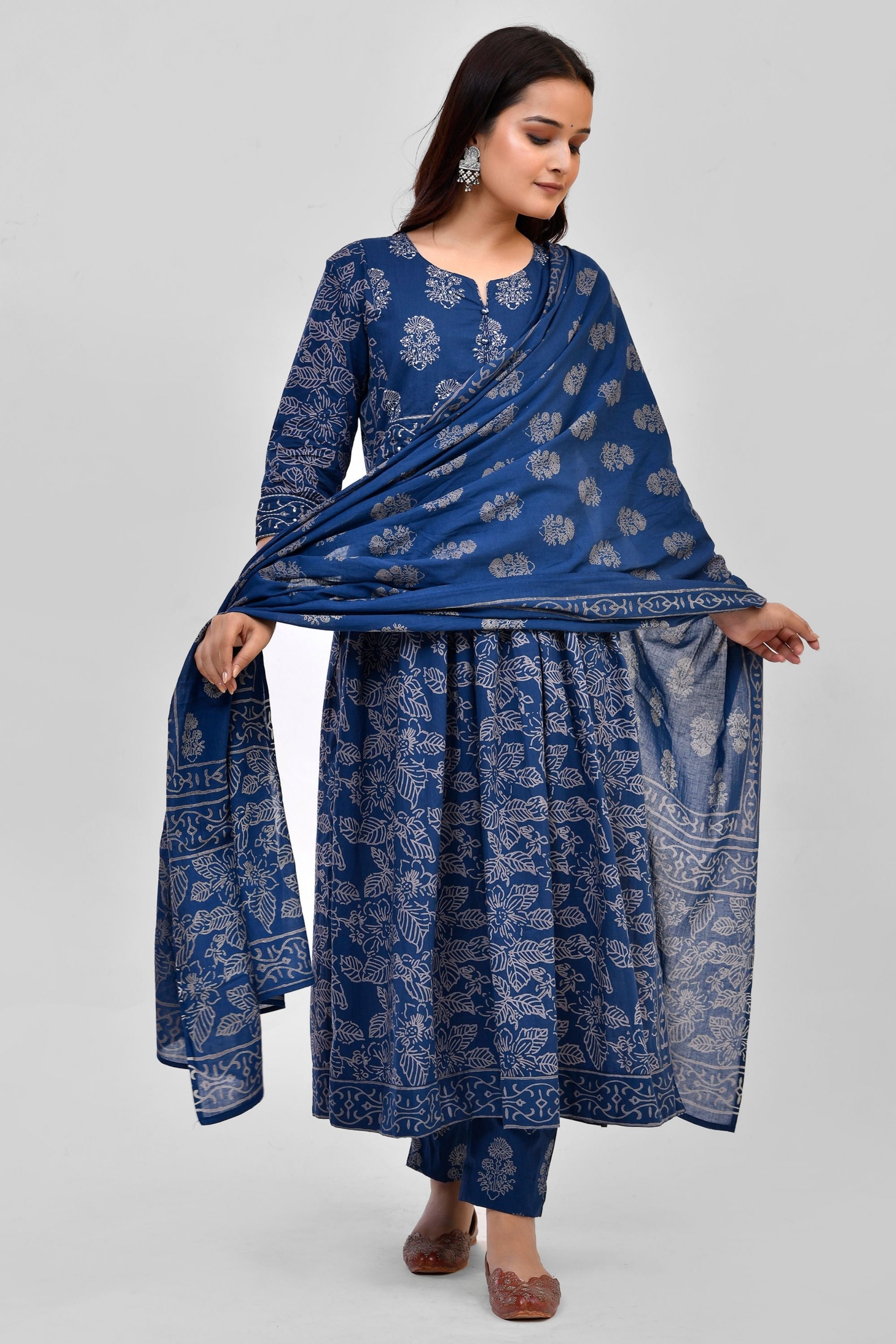 Block Print Dupatta Pant Set