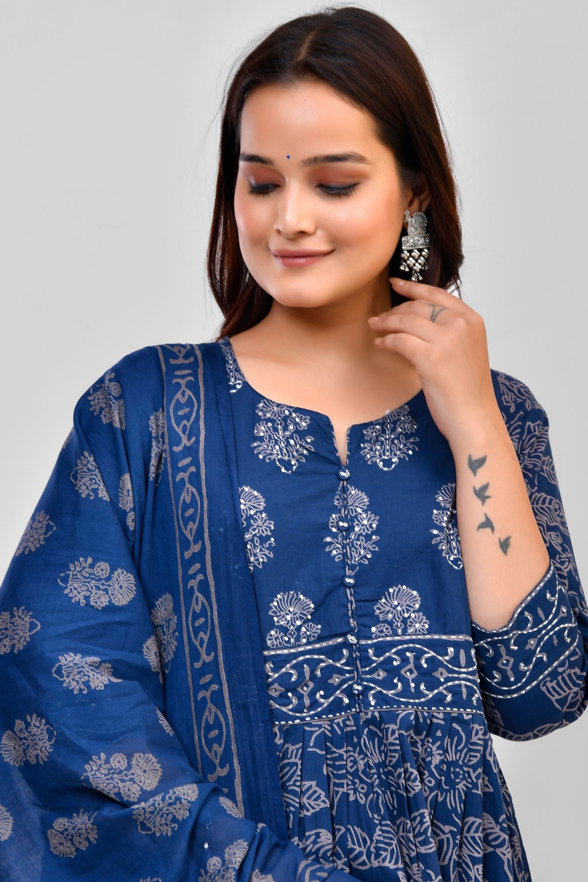 Block Print Dupatta Pant Set