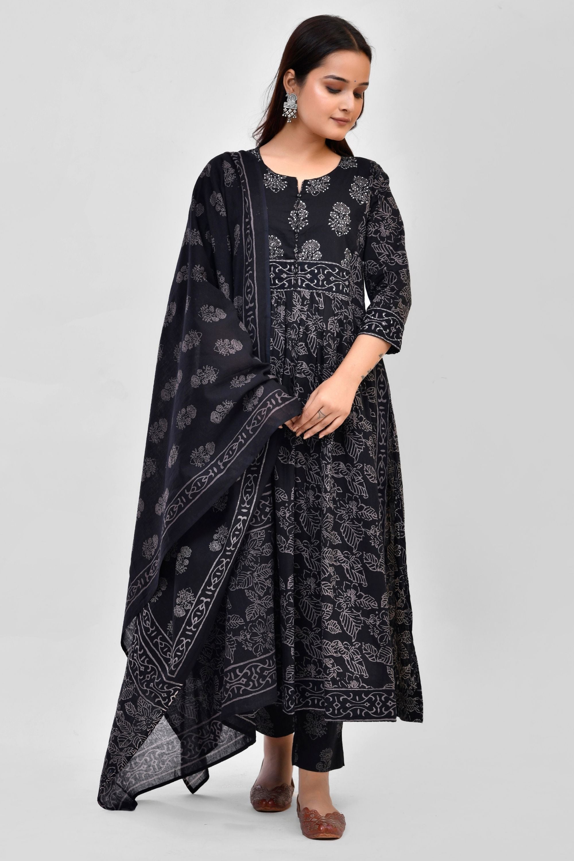 Block Print Dupatta Pant Set