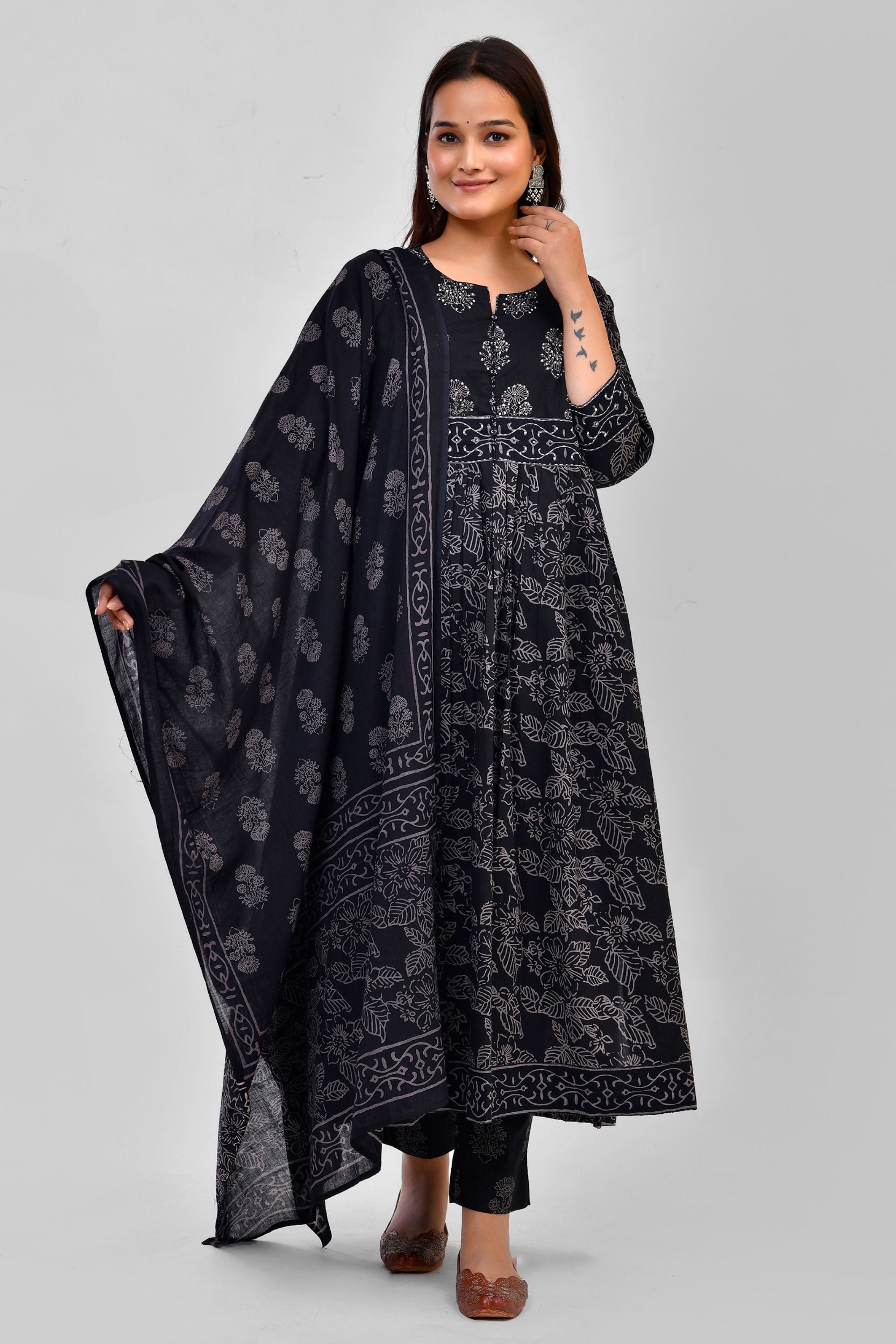 Block Print Dupatta Pant Set