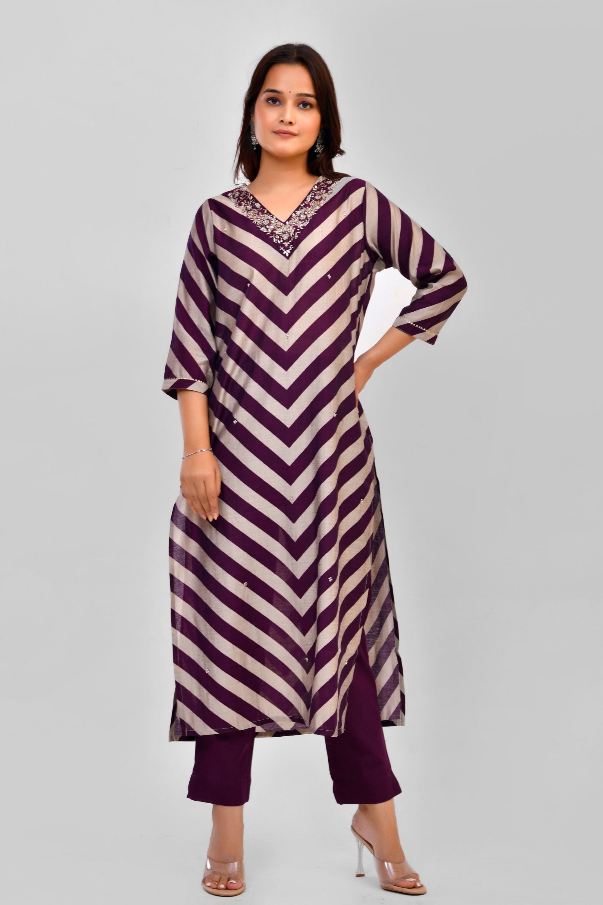 Muslin Silk Kurti Pant Set