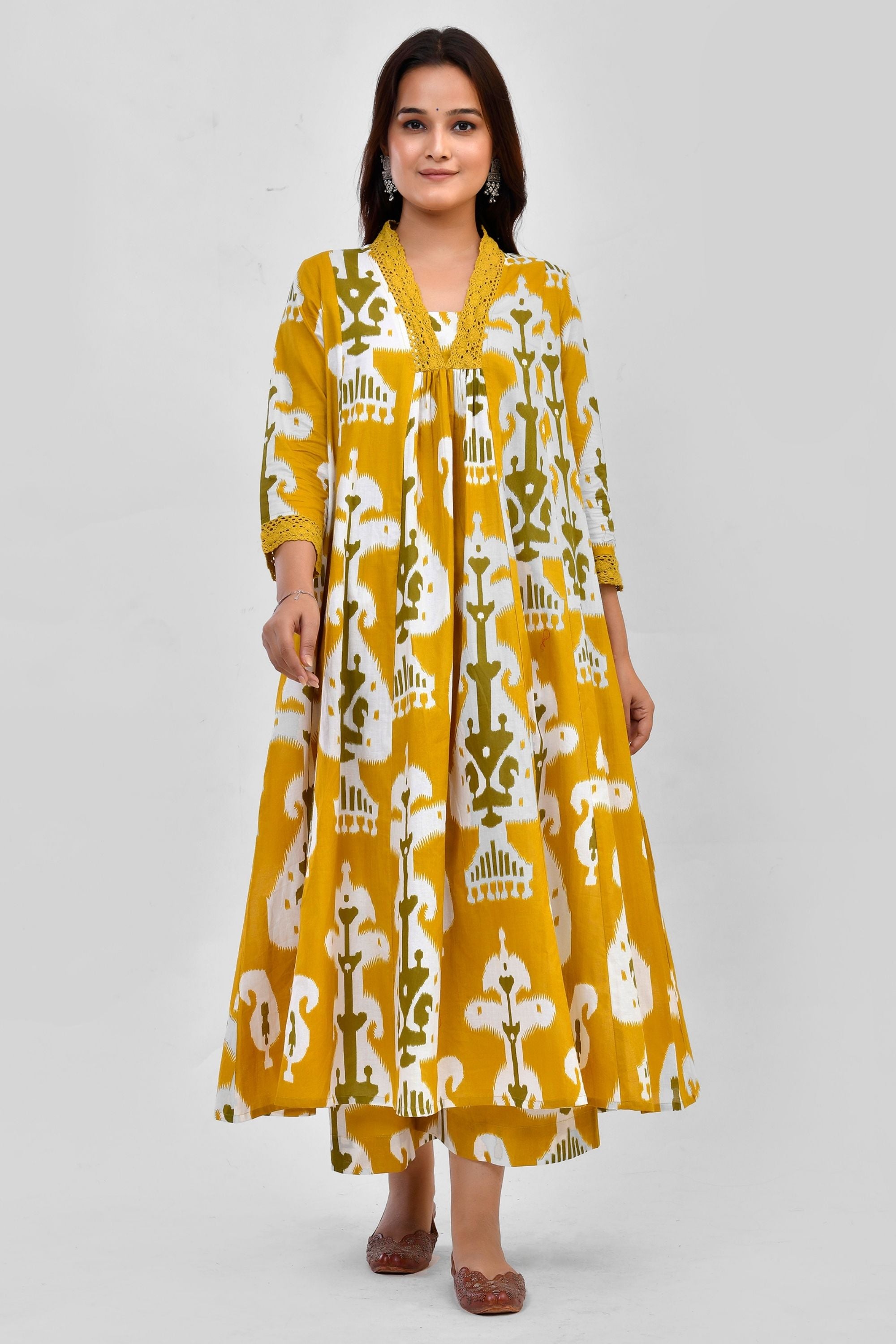 Abstract print Kurti Pant Set