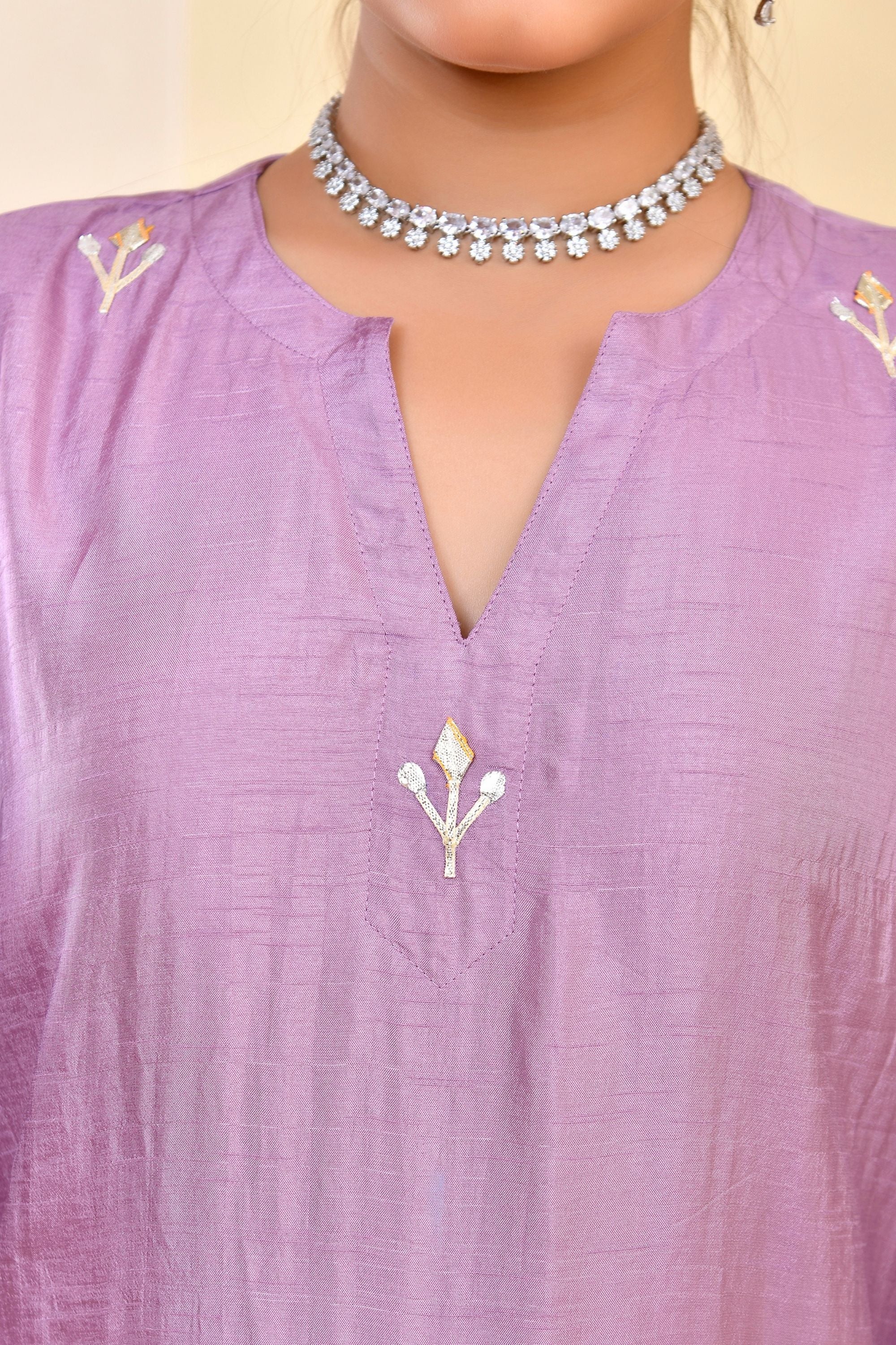 Lilac Dupatta Pant Set