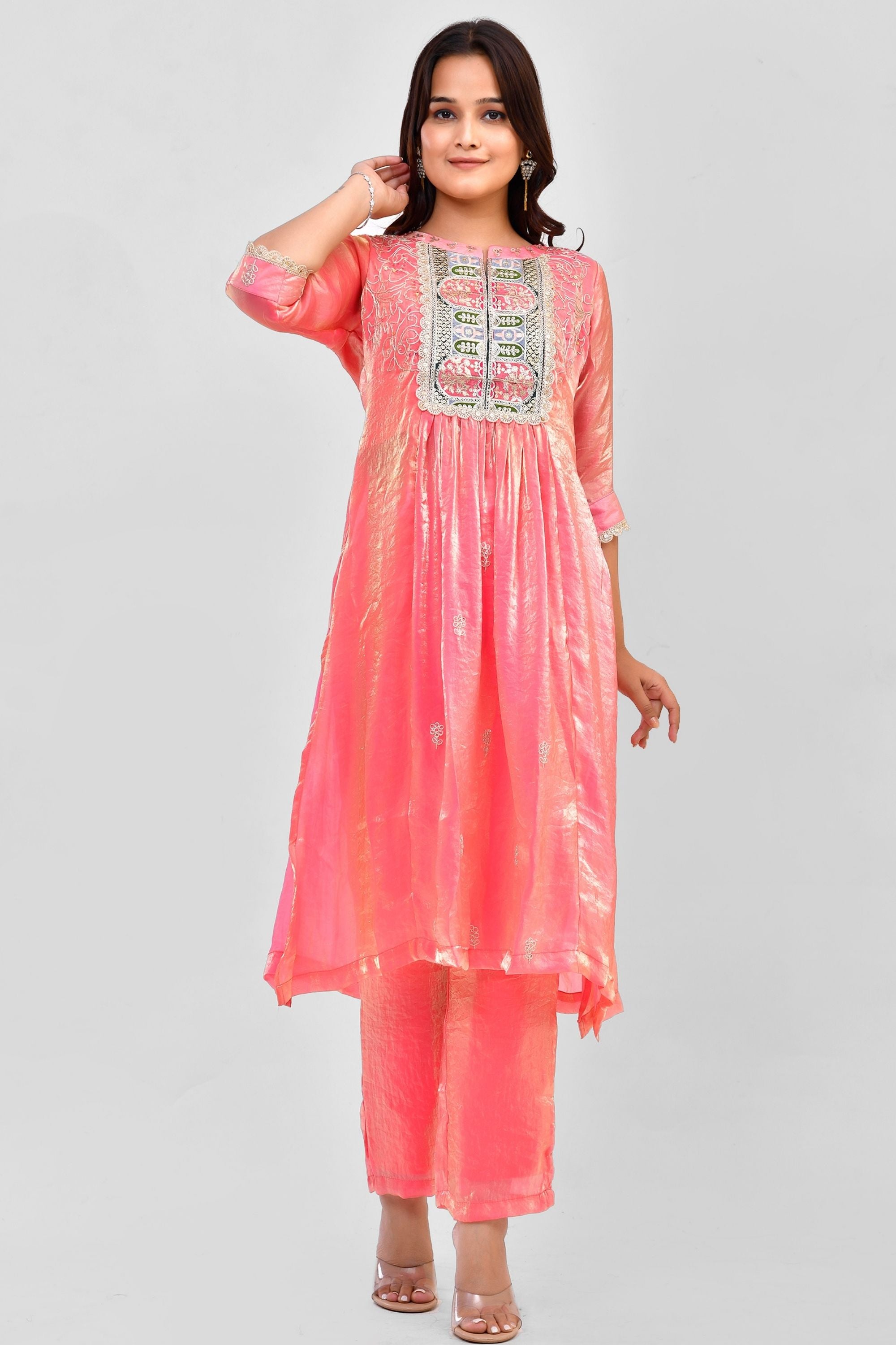 Tissue Kurti Pant Set