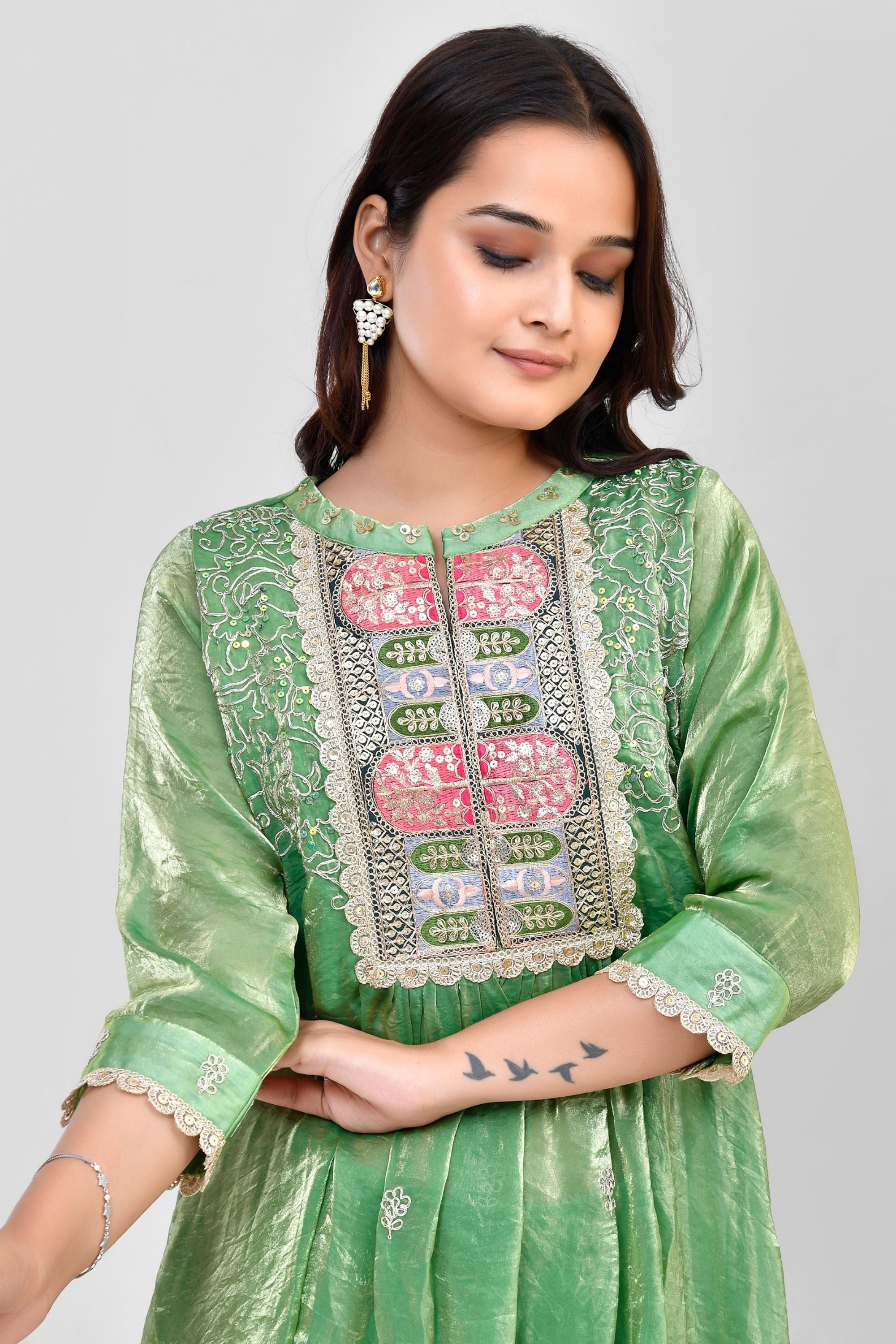 Tissue Kurti Pant Set