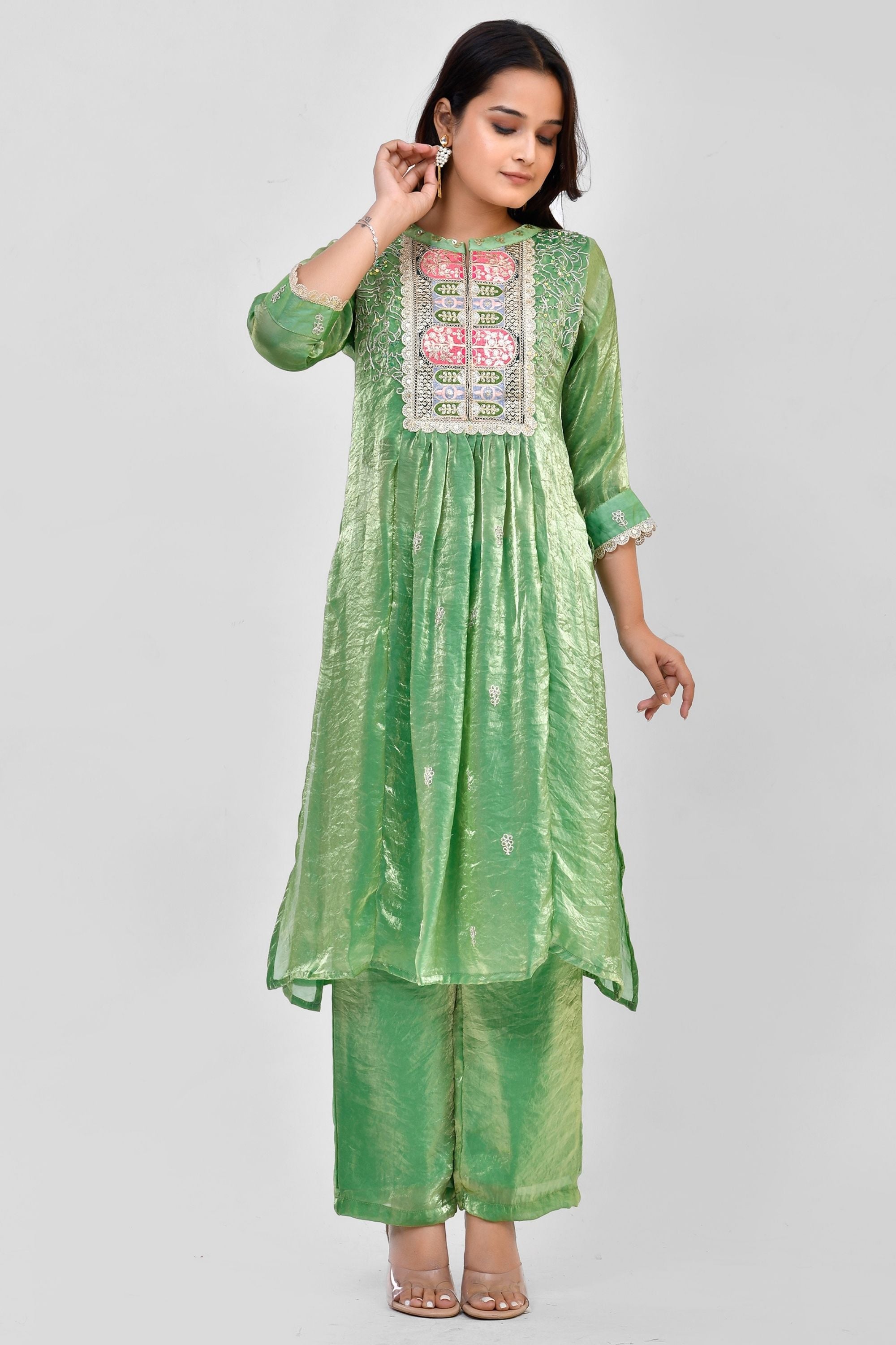 Tissue Kurti Pant Set