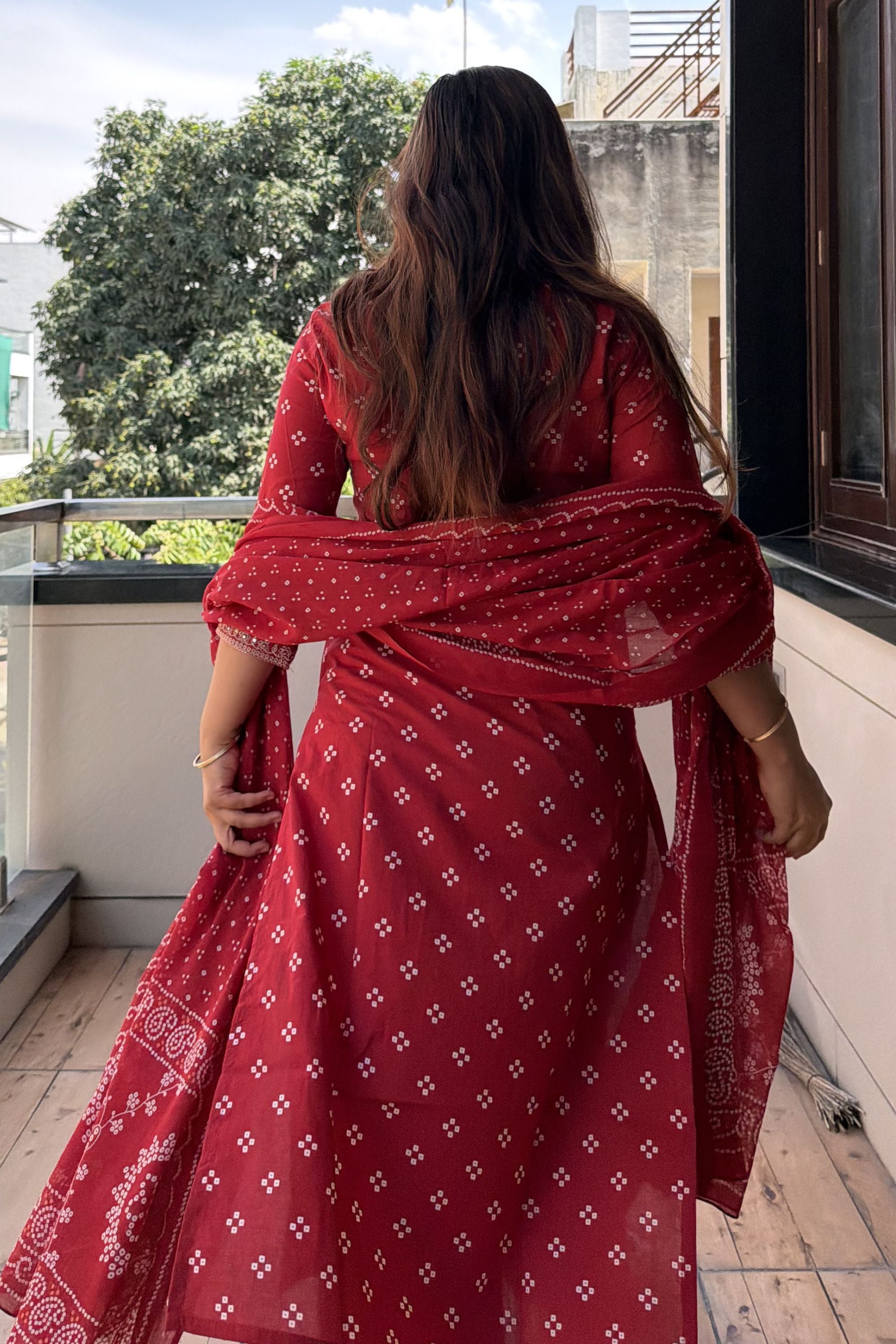 Bandhej Dupatta Pant set