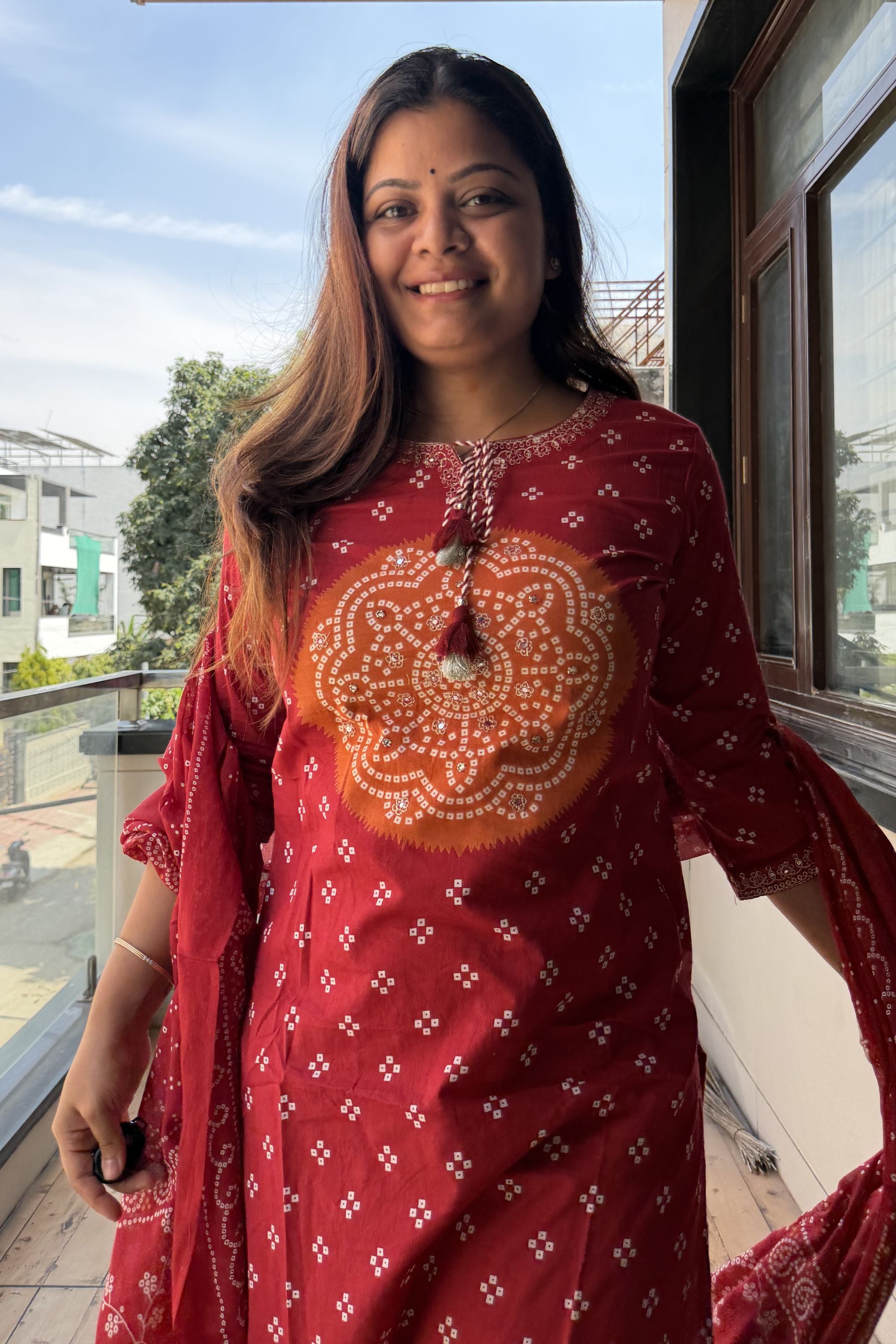 Bandhej Dupatta Pant set