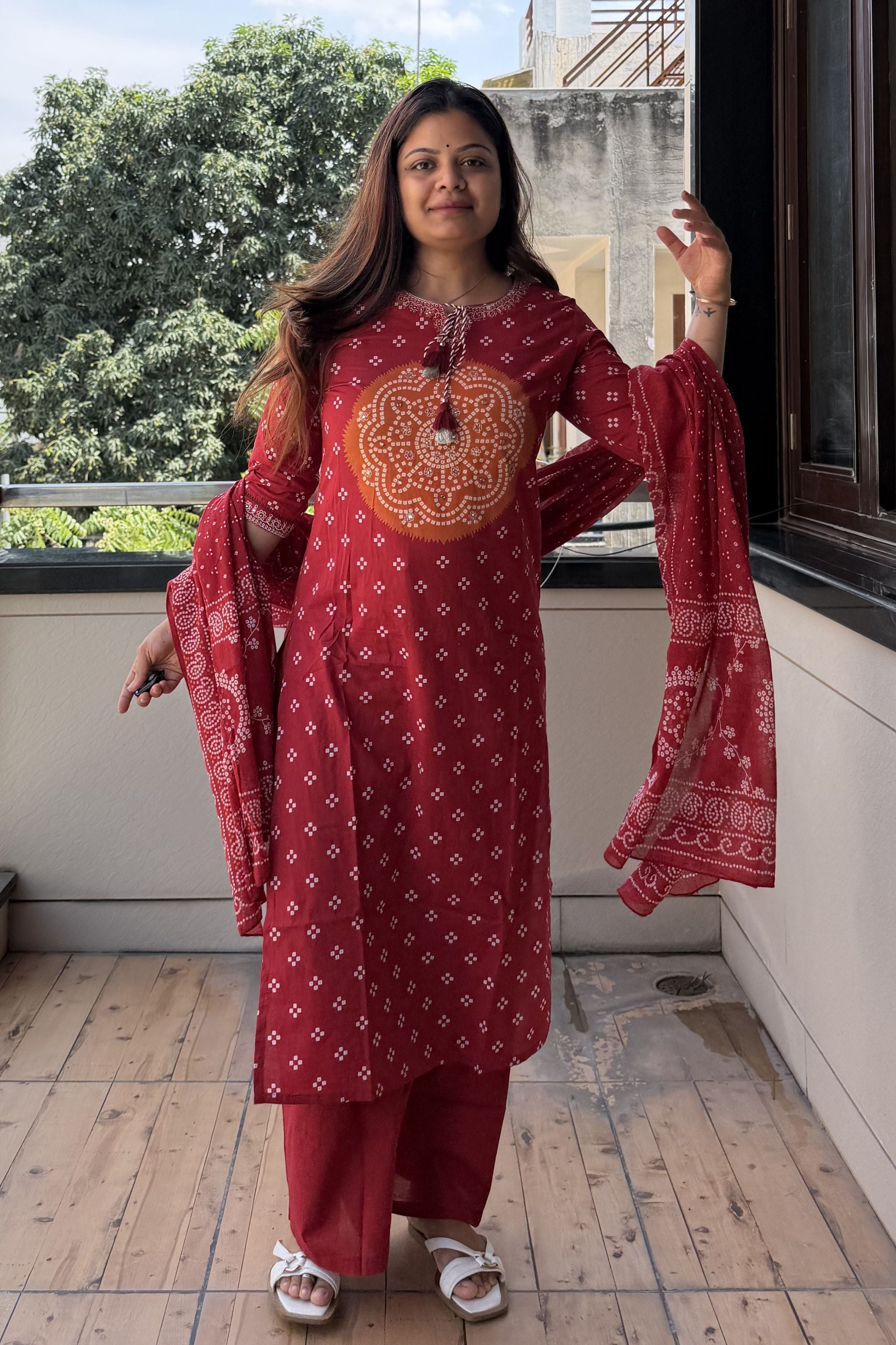 Bandhej Dupatta Pant set