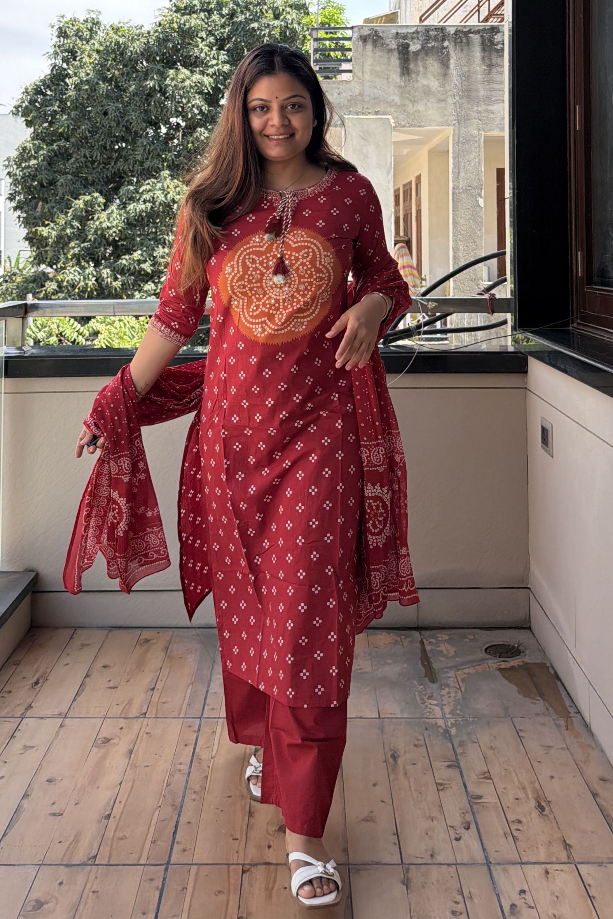 Bandhej Dupatta Pant set