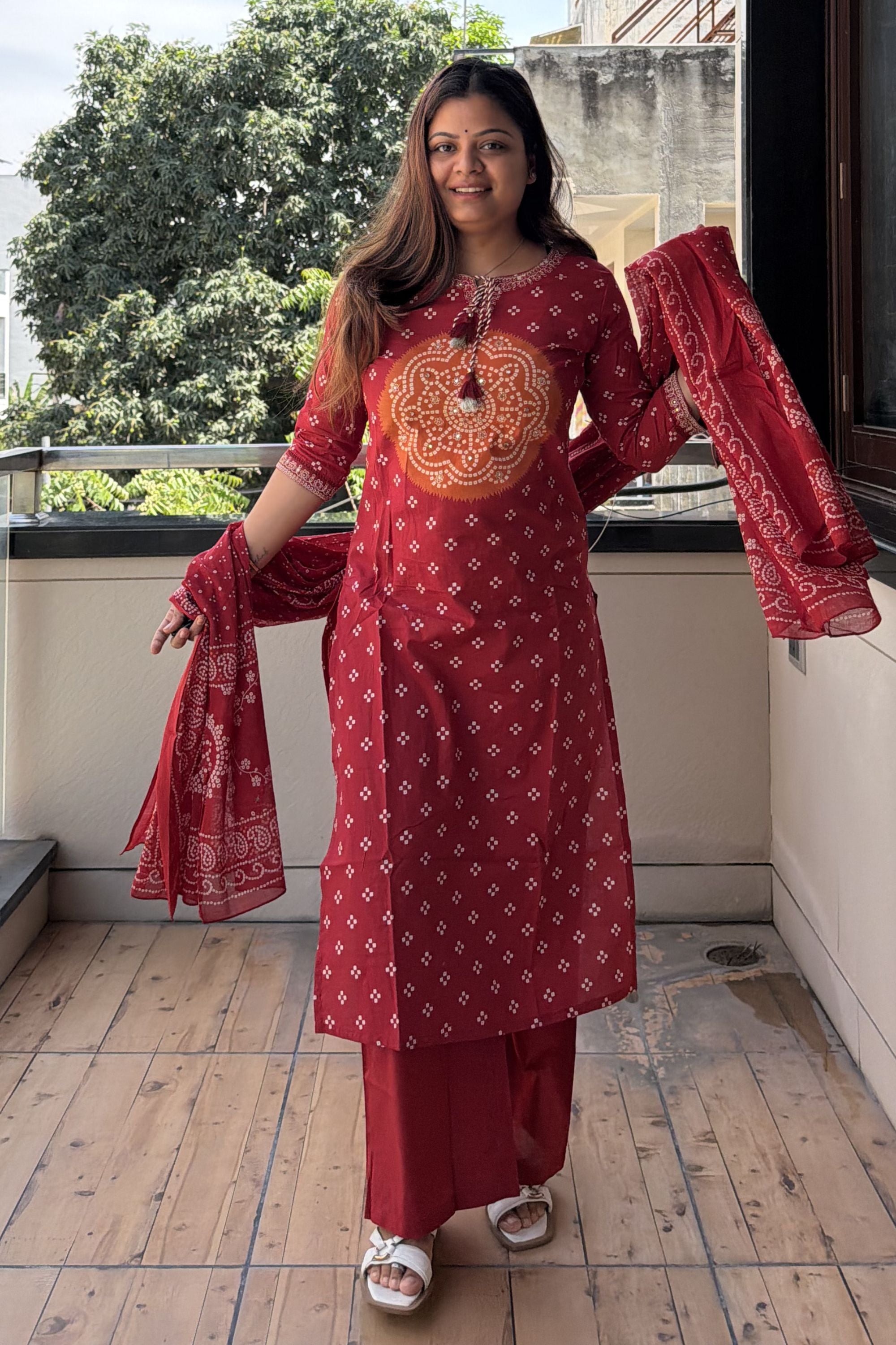 Bandhej Dupatta Pant set
