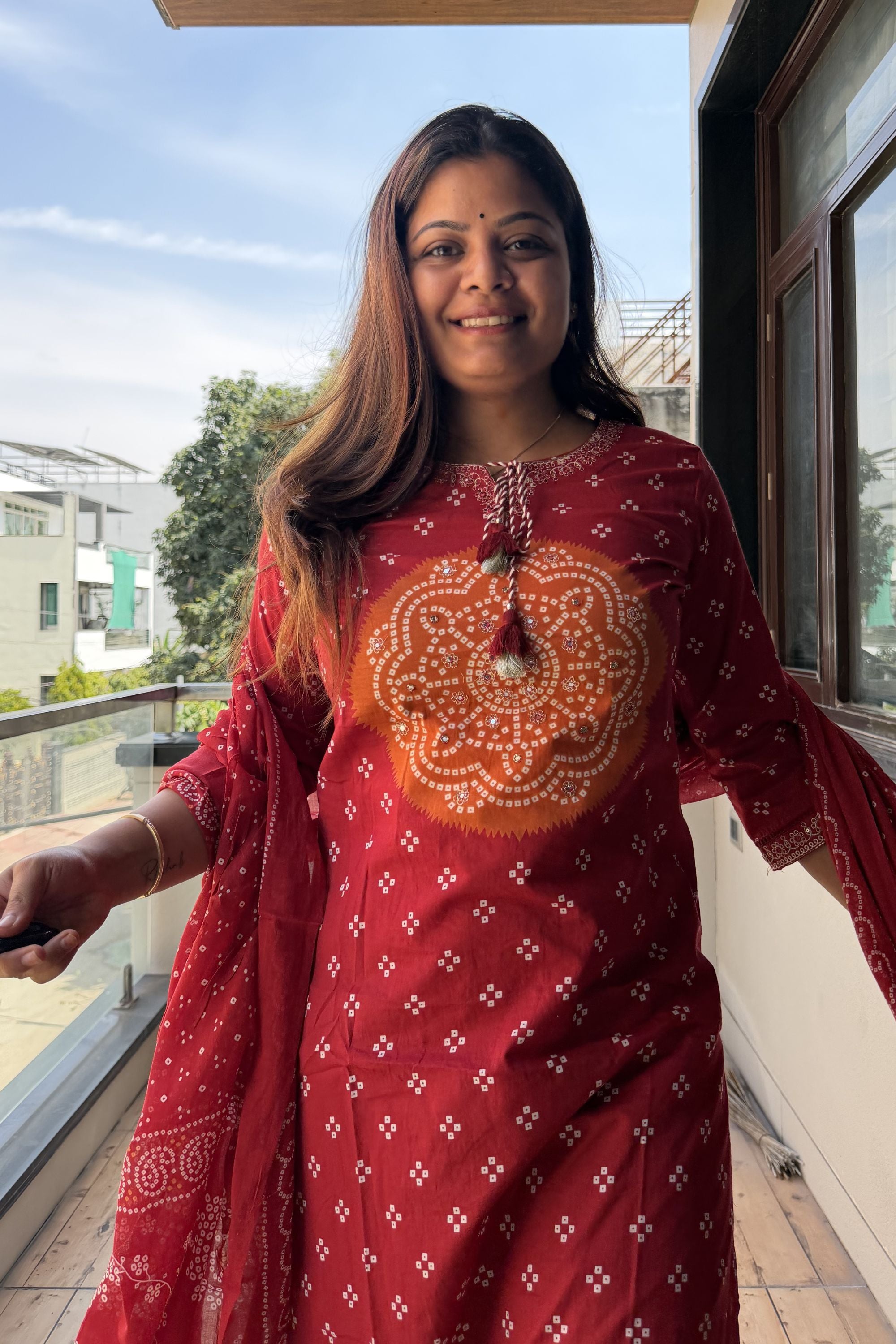 Bandhej Dupatta Pant set