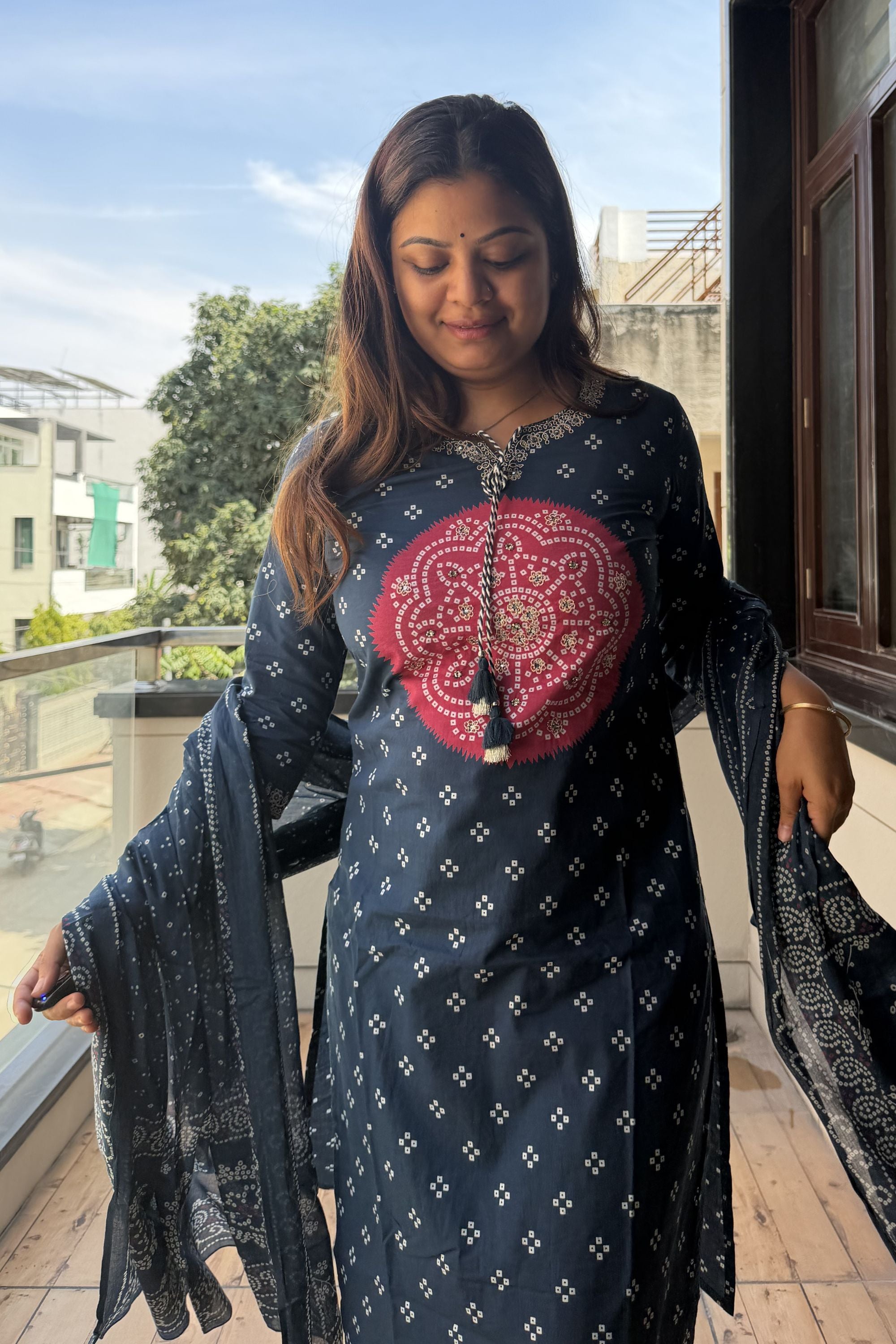 Bandhej Dupatta Pant Set