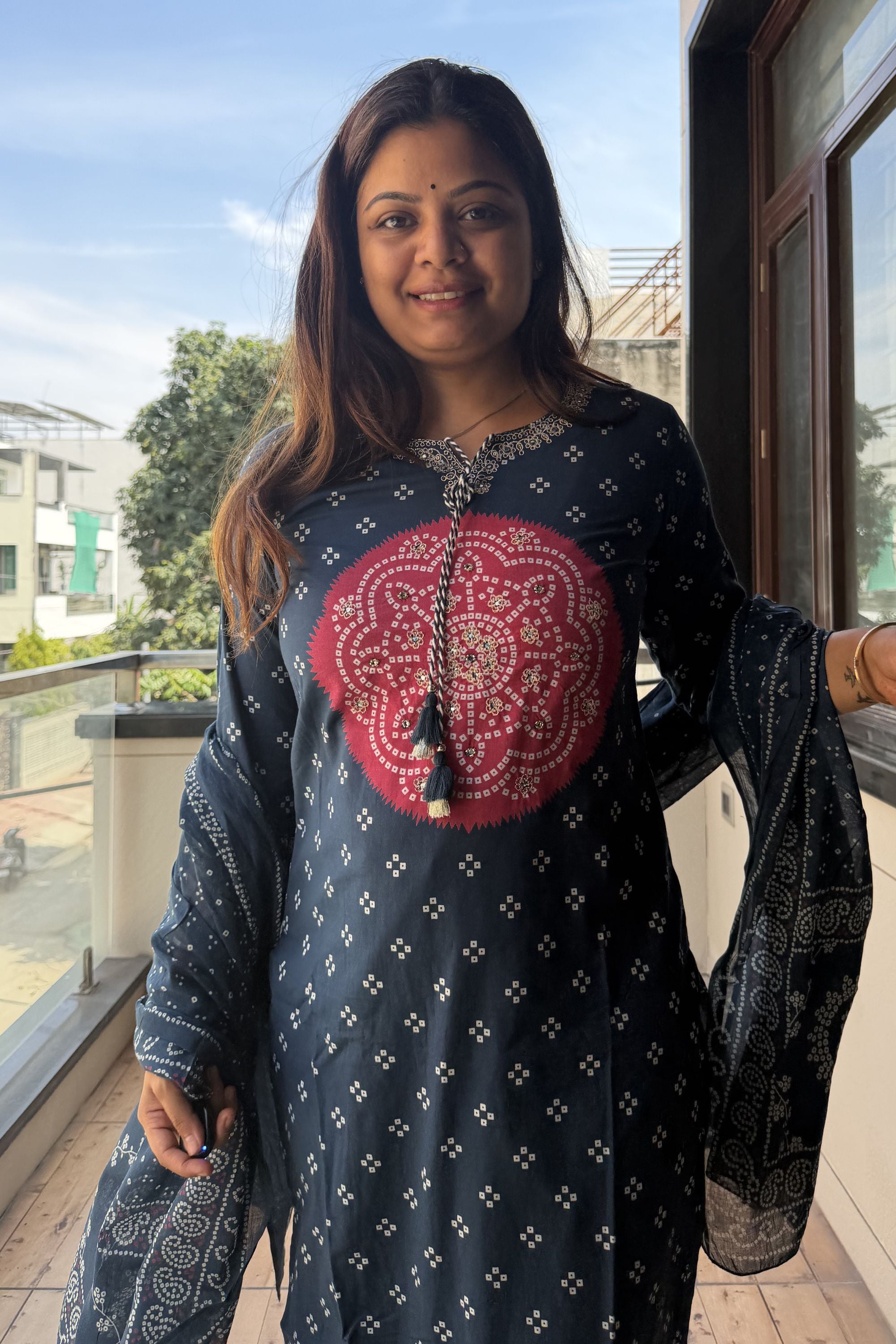 Bandhej Dupatta Pant Set