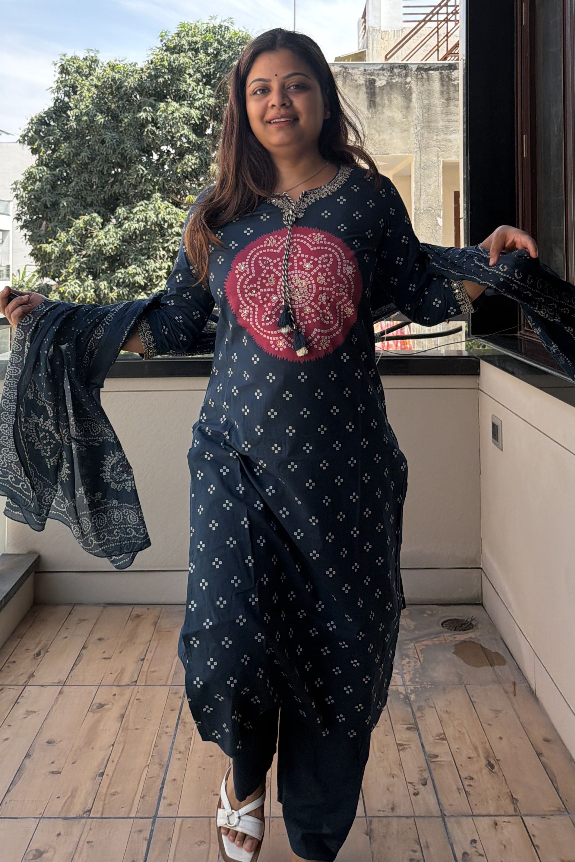 Bandhej Dupatta Pant Set