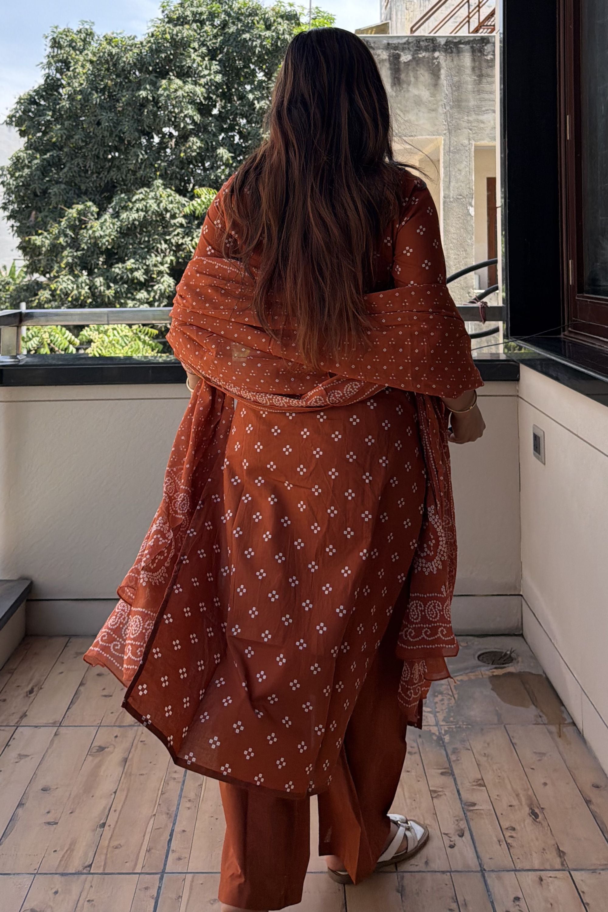 Bandhej Dupatta Pant Set