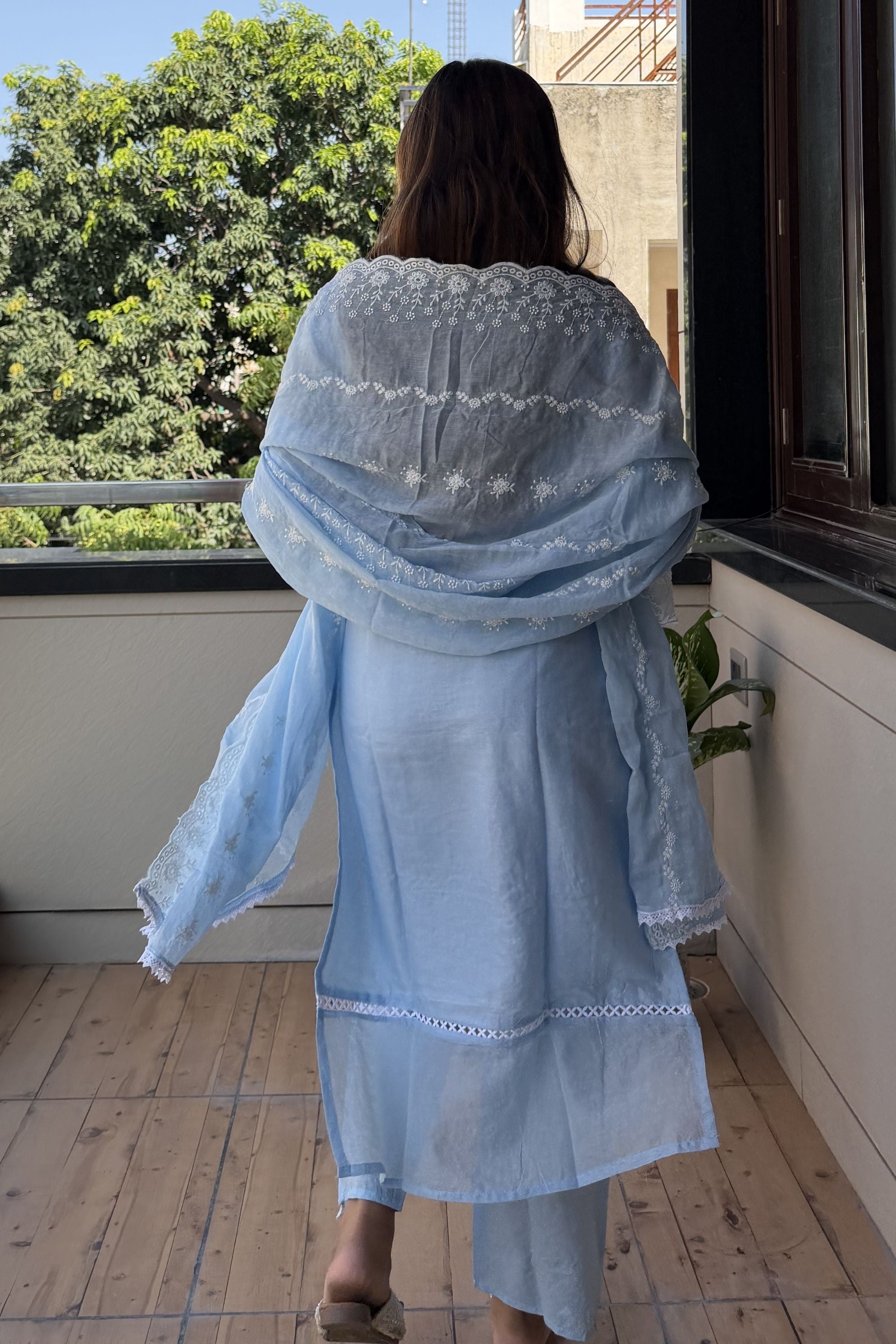 Lucknowi Dupatta Set