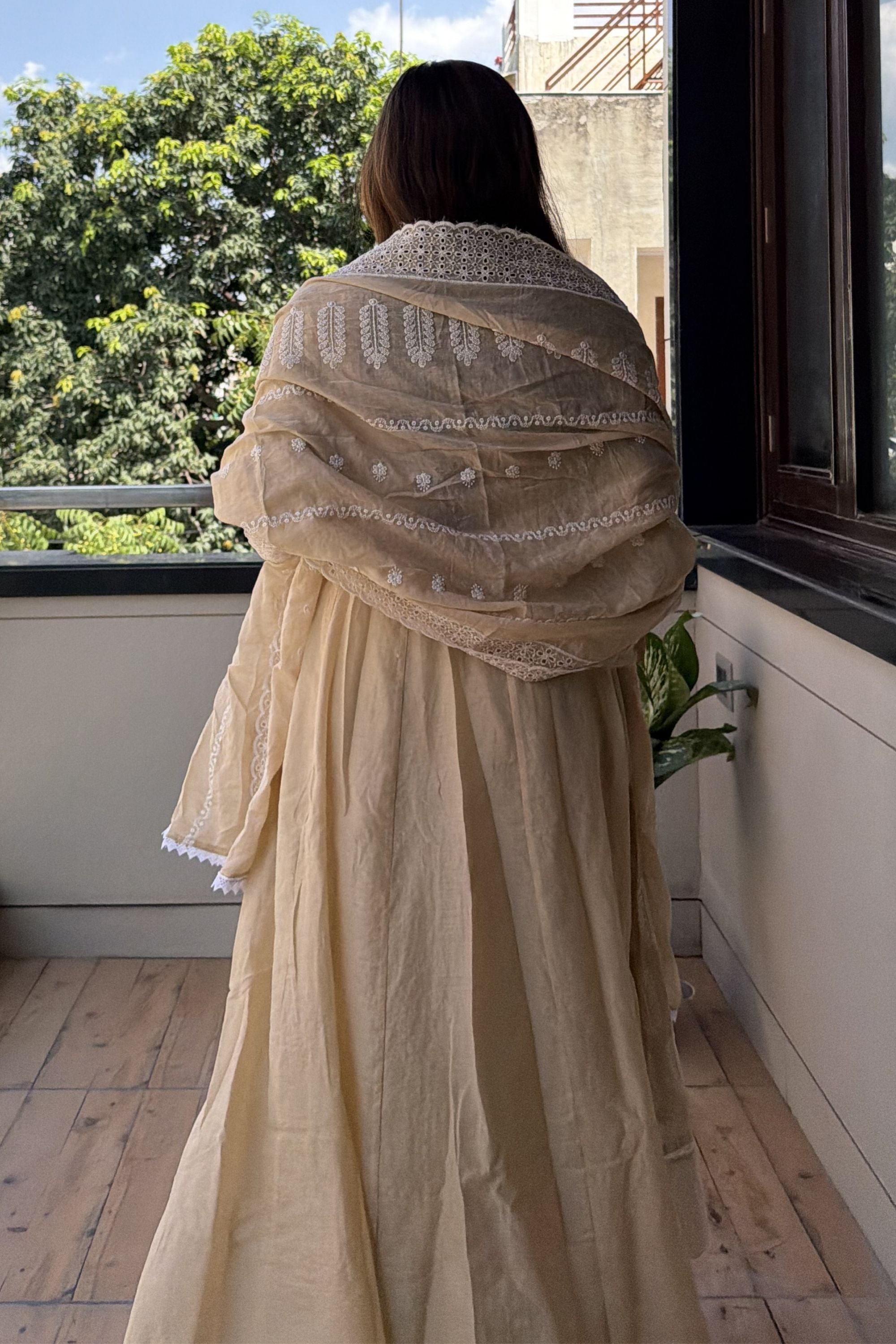 Lucknowi Dupatta Set