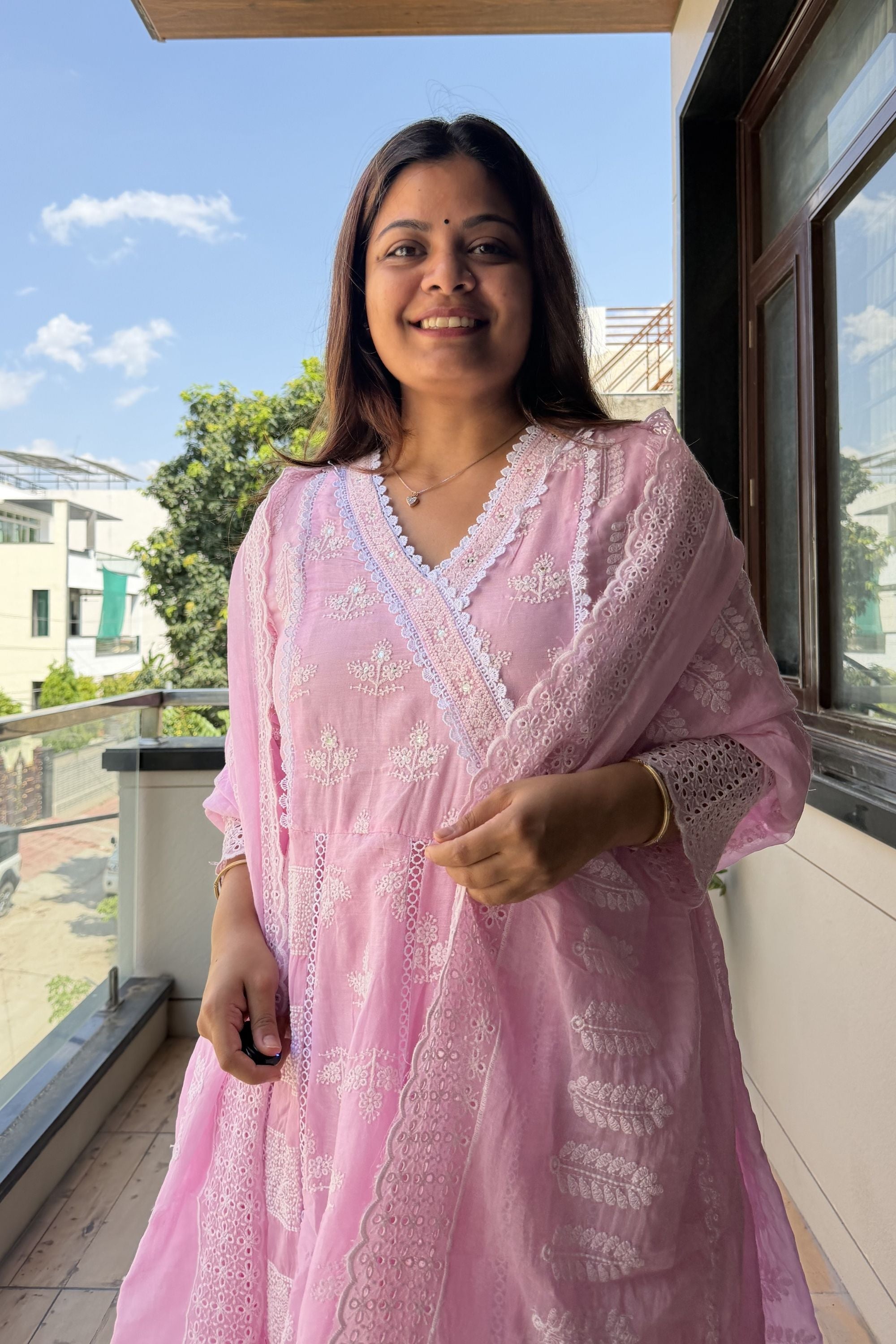 Lucknowi Dupatta Set
