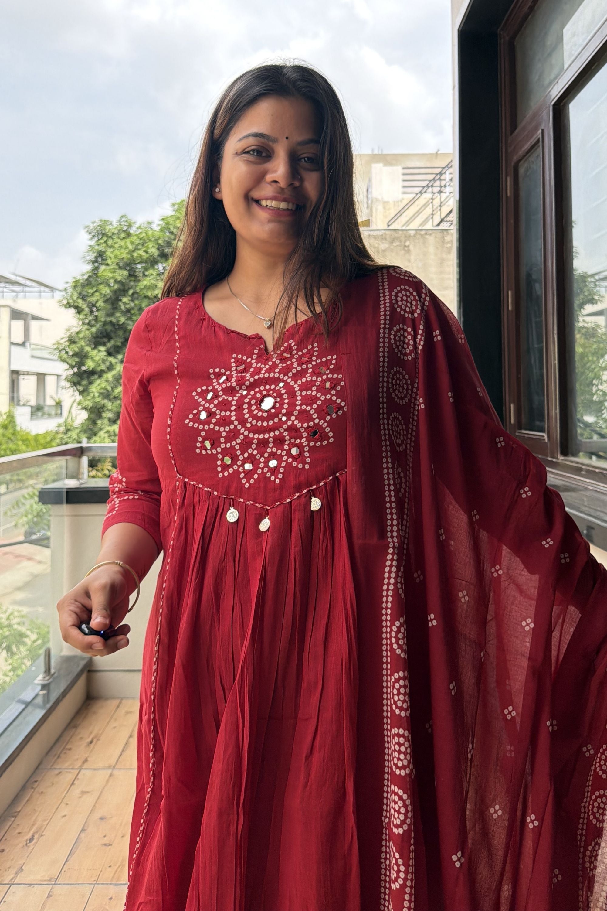 Bandhej Dupatta Set