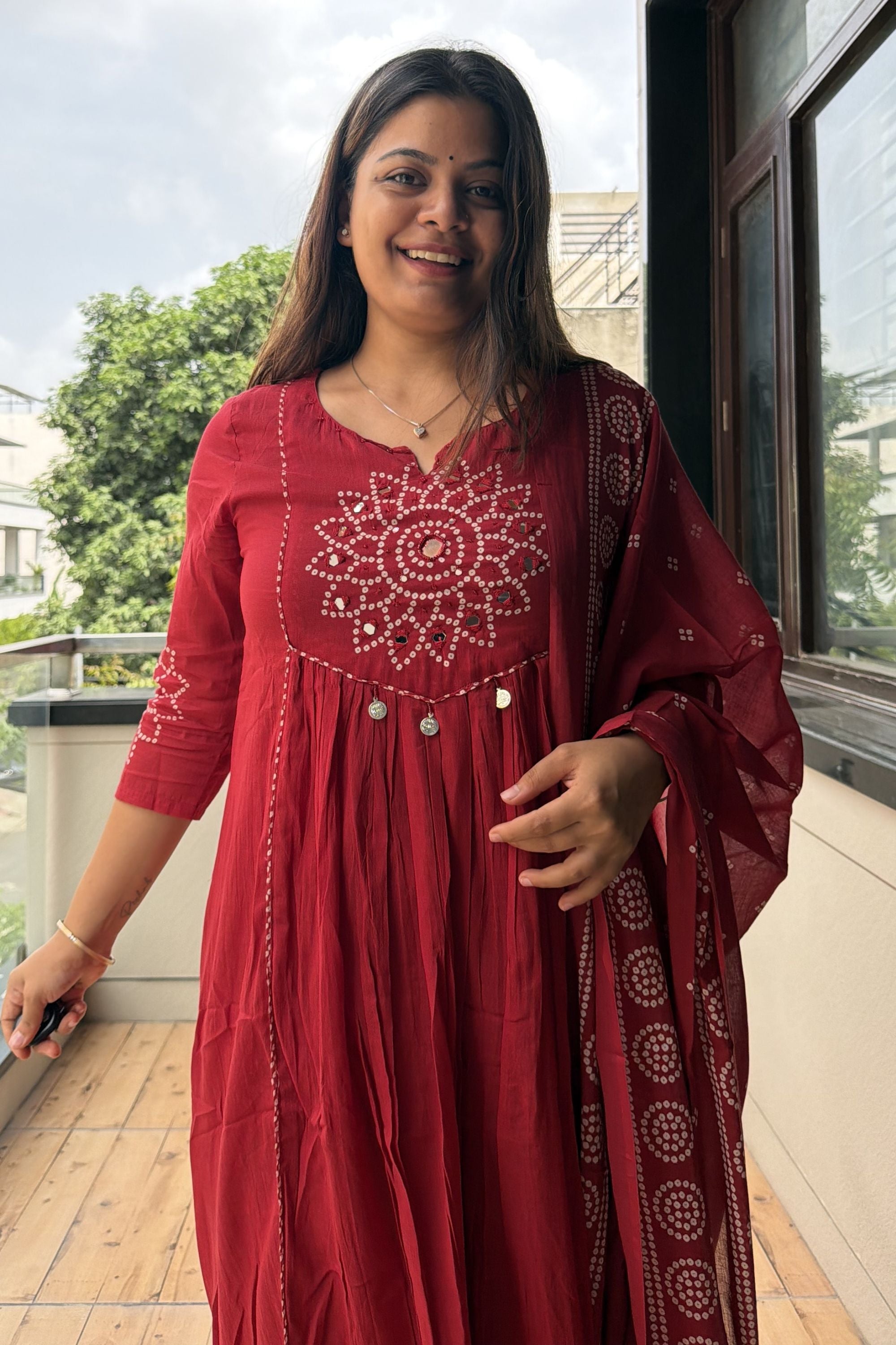 Bandhej Dupatta Set