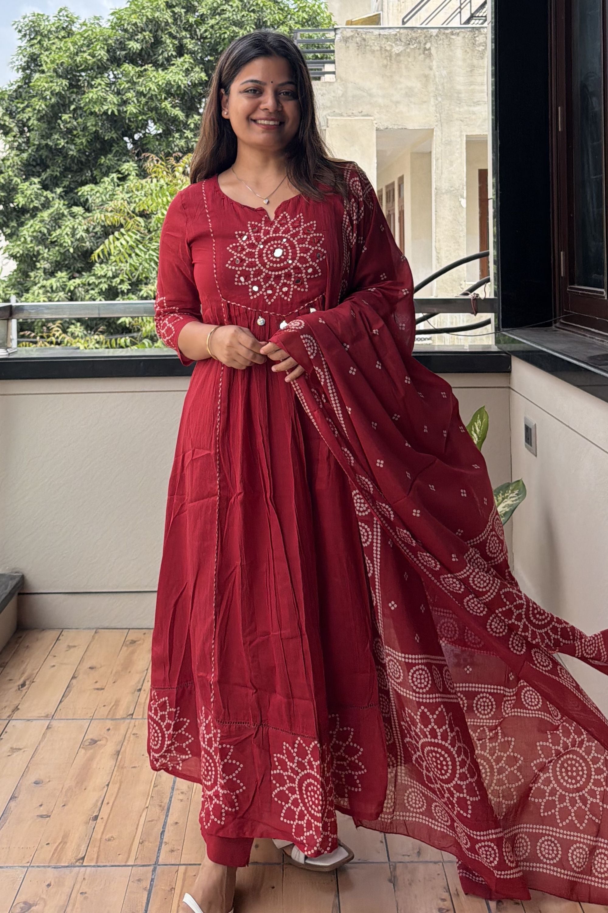 Bandhej Dupatta Set
