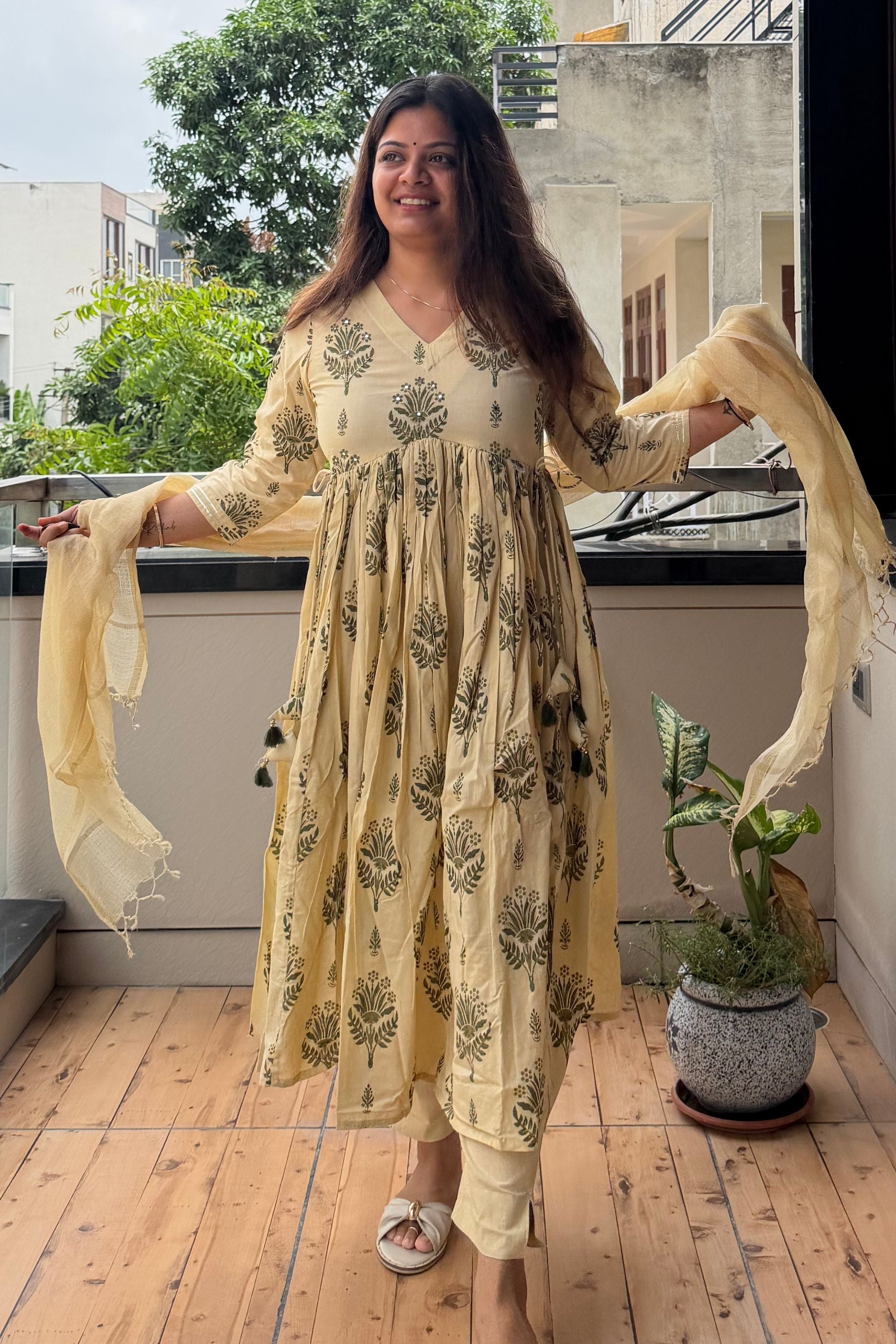 Anarkali dupatta Set