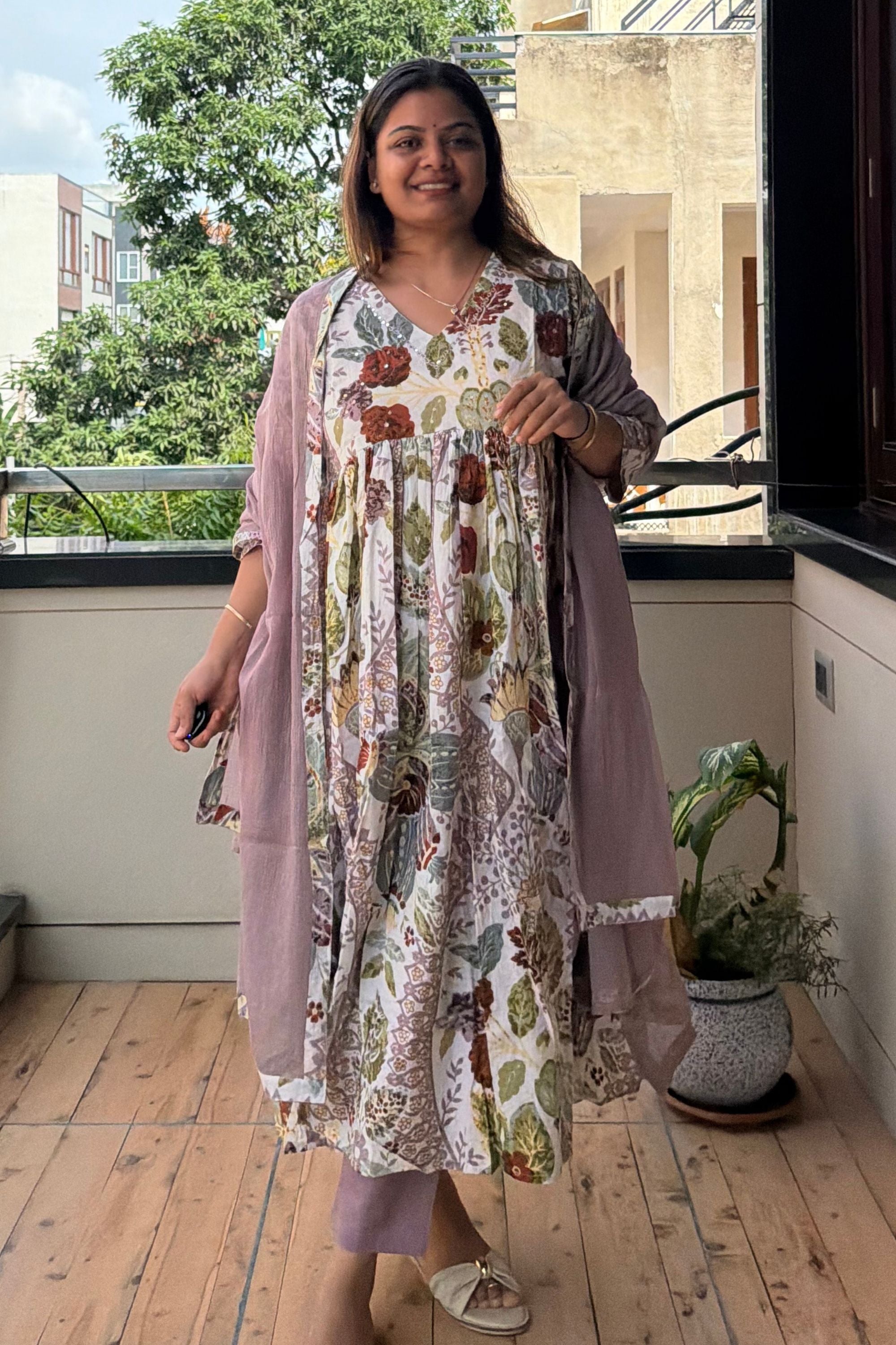 Anarkali dupatta set