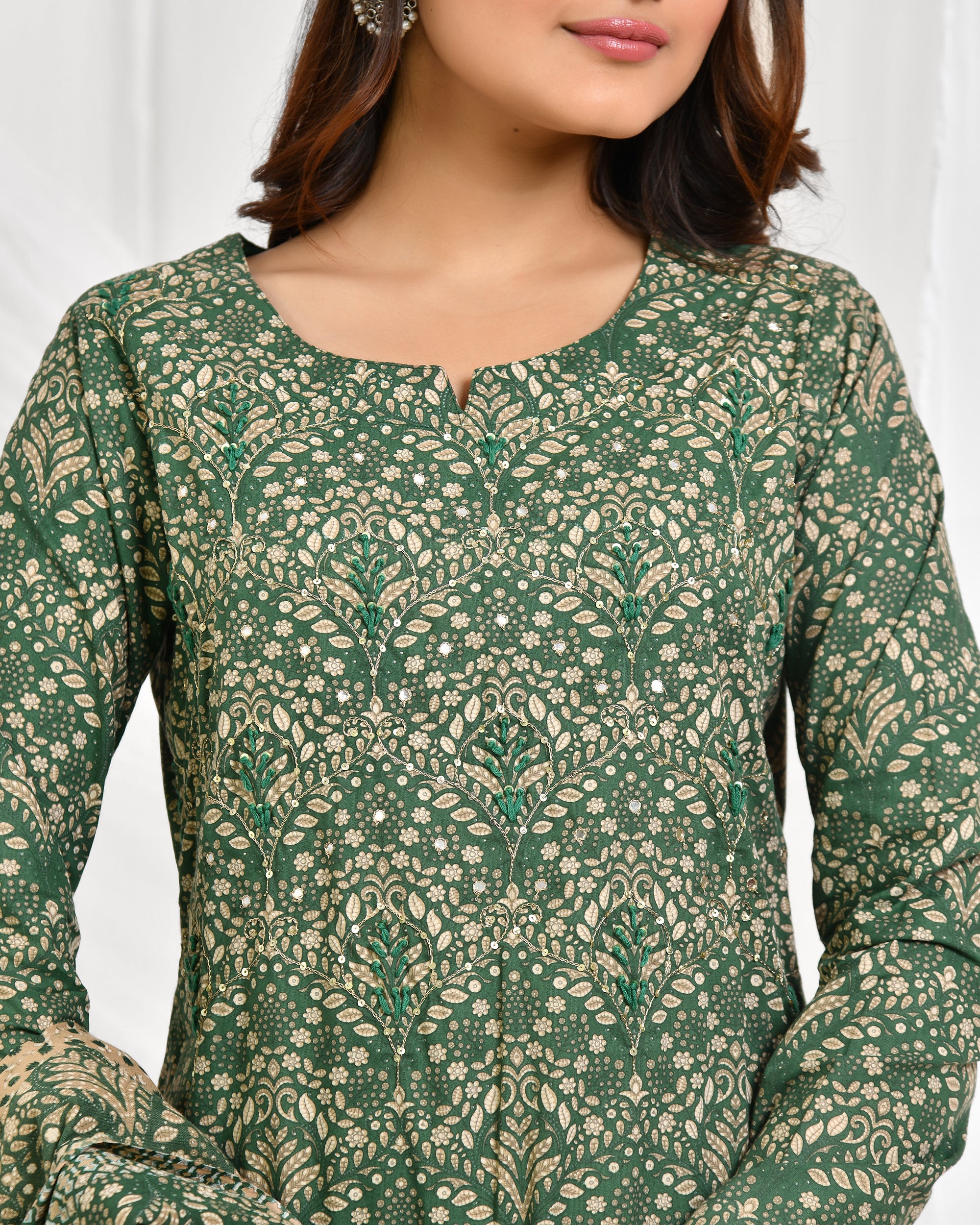 Churidar Sleeve Dupatta Pant Set