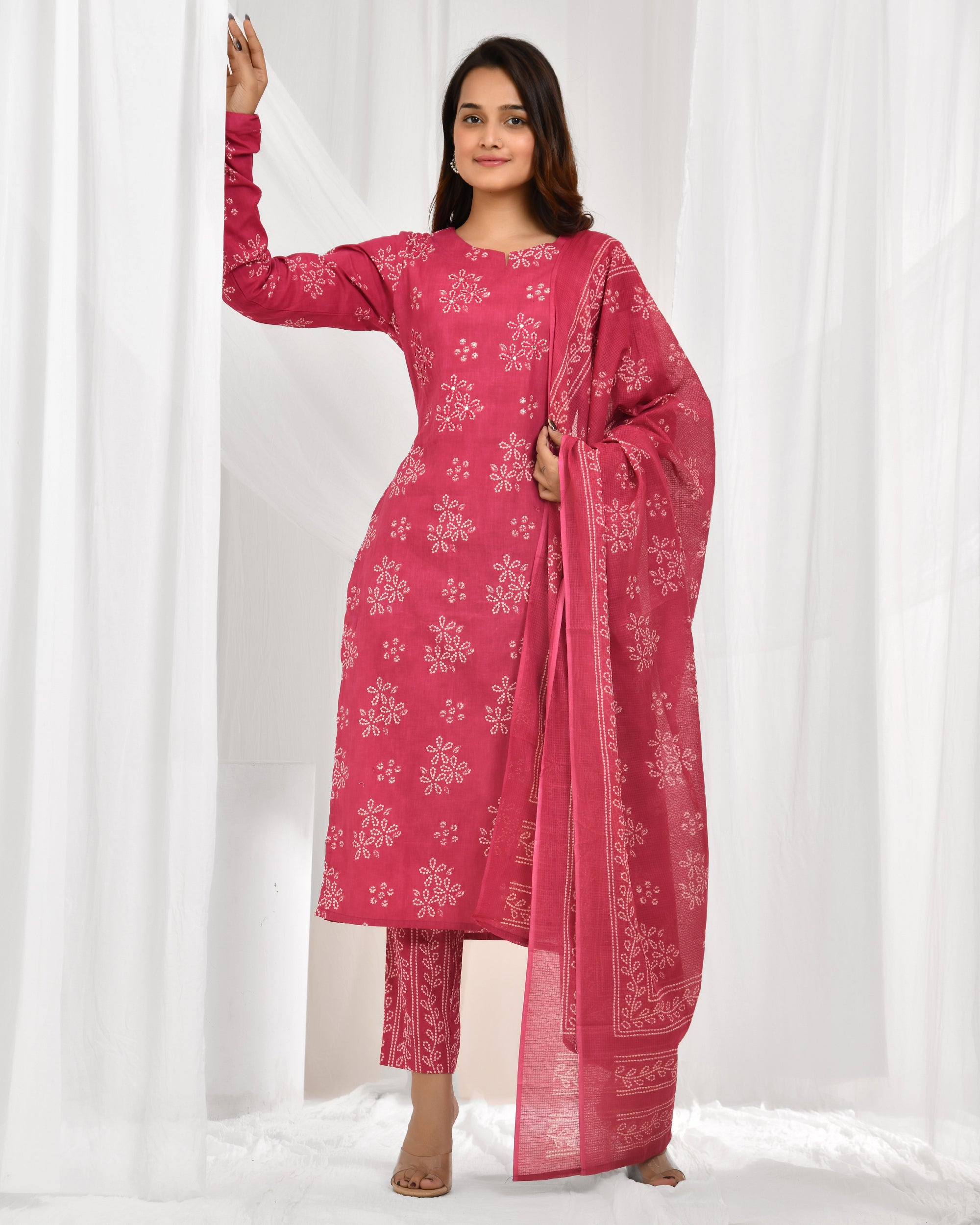 Churidar Sleeve Dupatta Pant Set