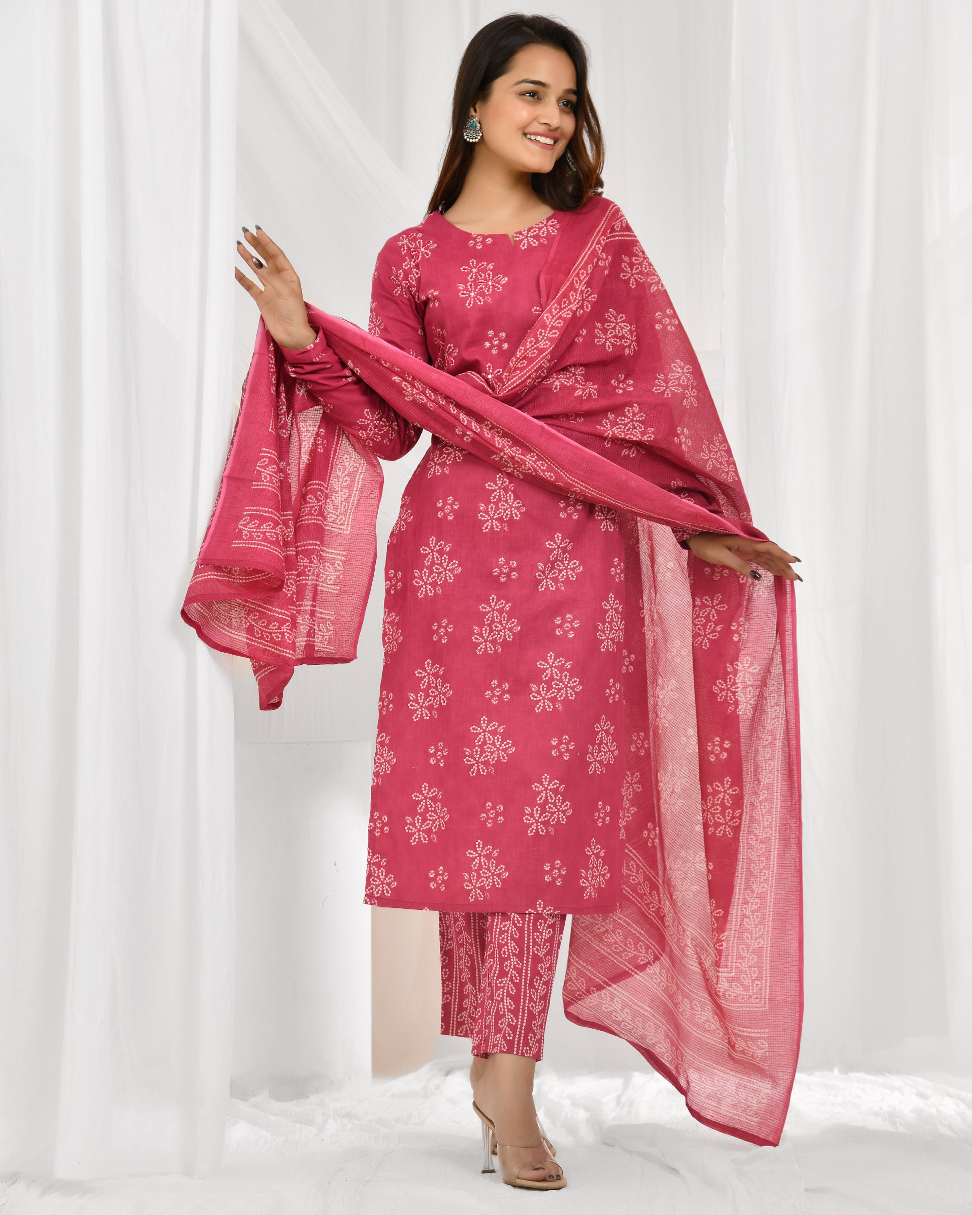 Churidar Sleeve Dupatta Pant Set