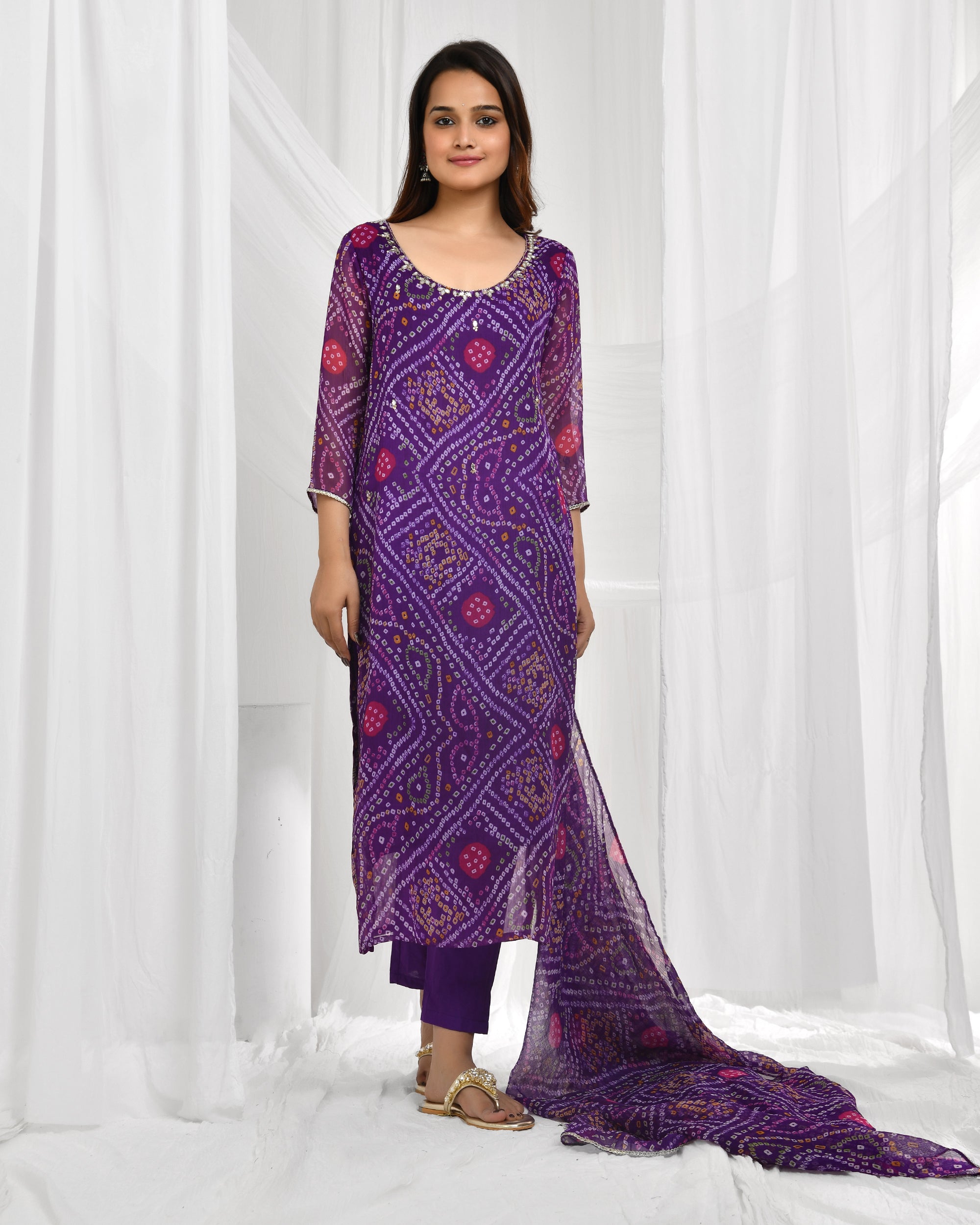 Bandhani Dupatta Pant Set