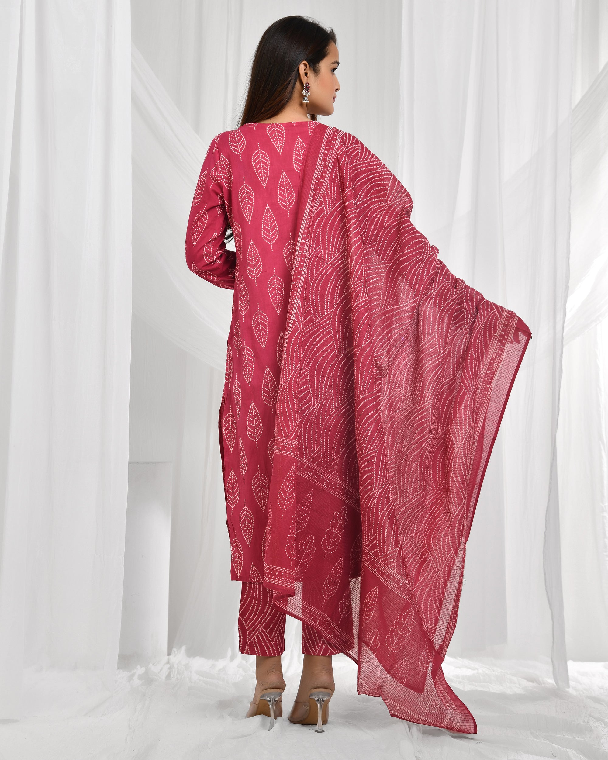 Churidar Sleeve Dupatta Pant Set