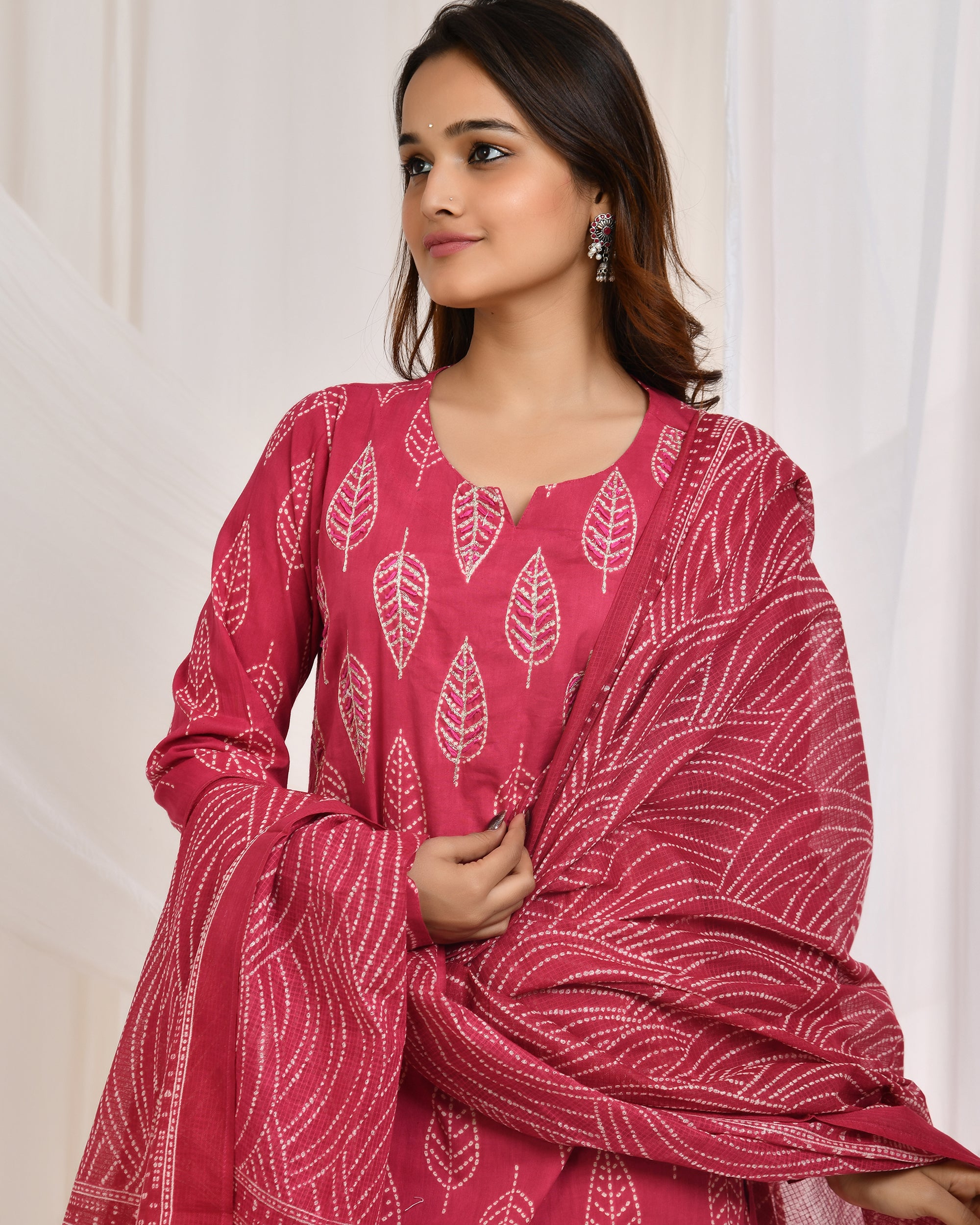 Churidar Sleeve Dupatta Pant Set