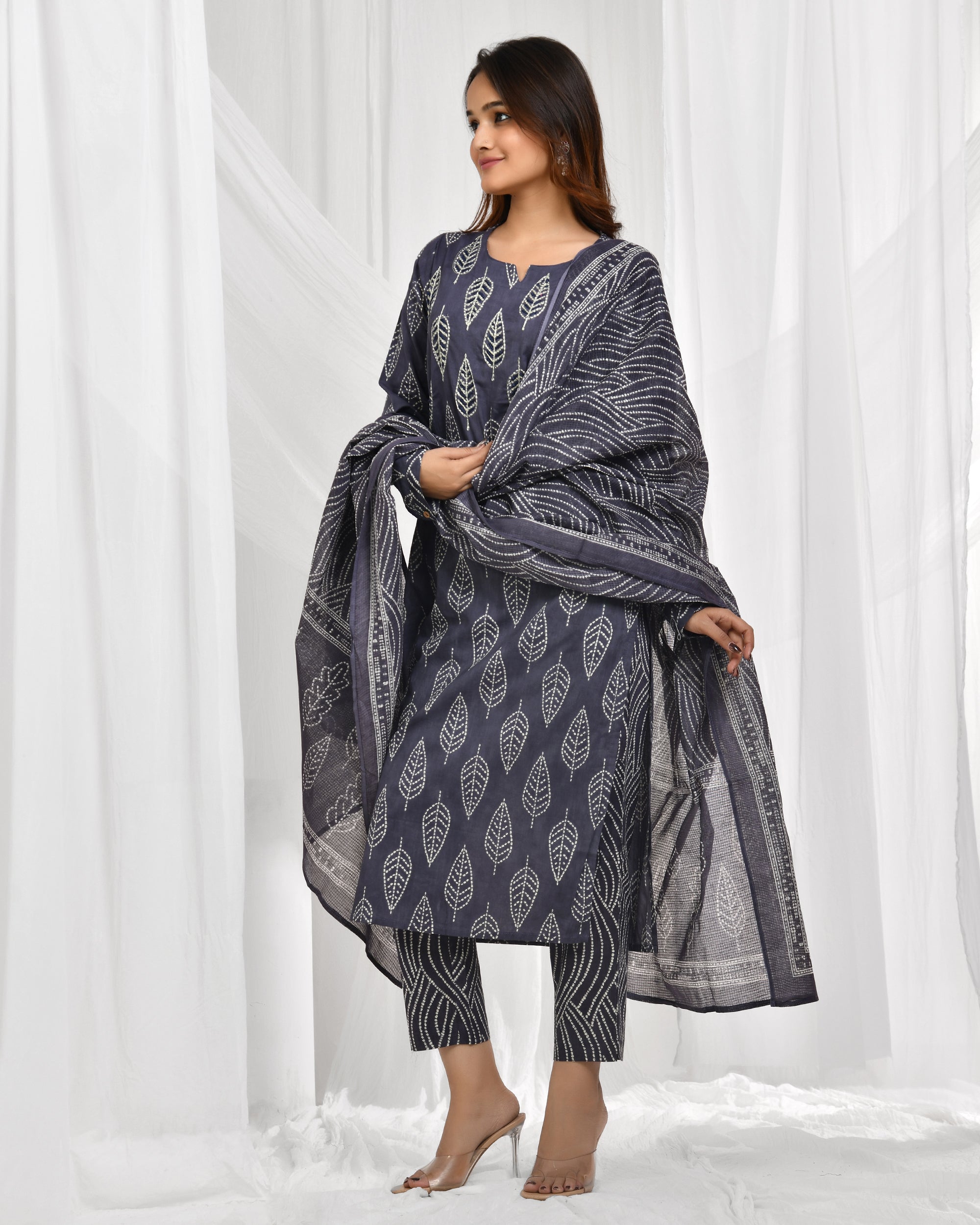 Churidar Sleeve Dupatta Pant Set